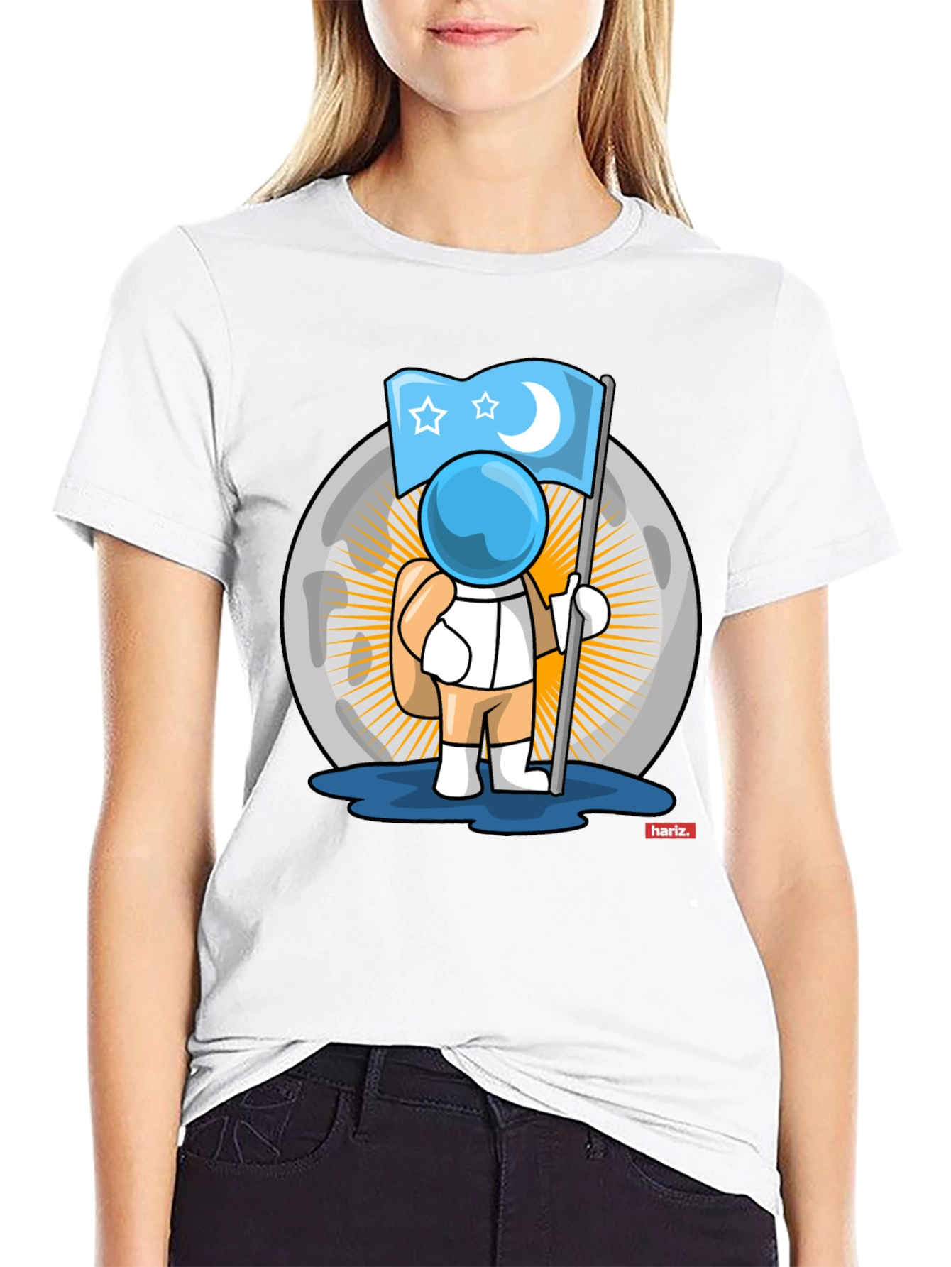 Astronaut Moon Landing Graphic Tee - Unique Design