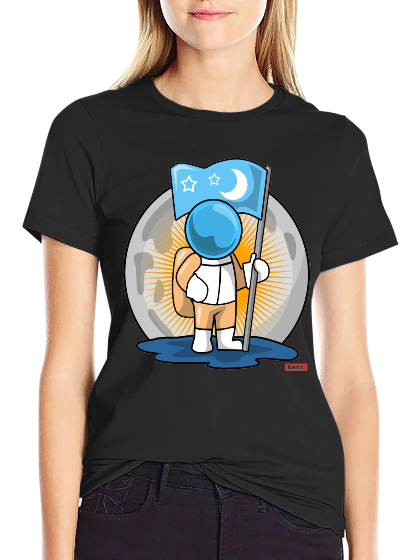 Astronaut Moon Landing Graphic Tee - Unique Design