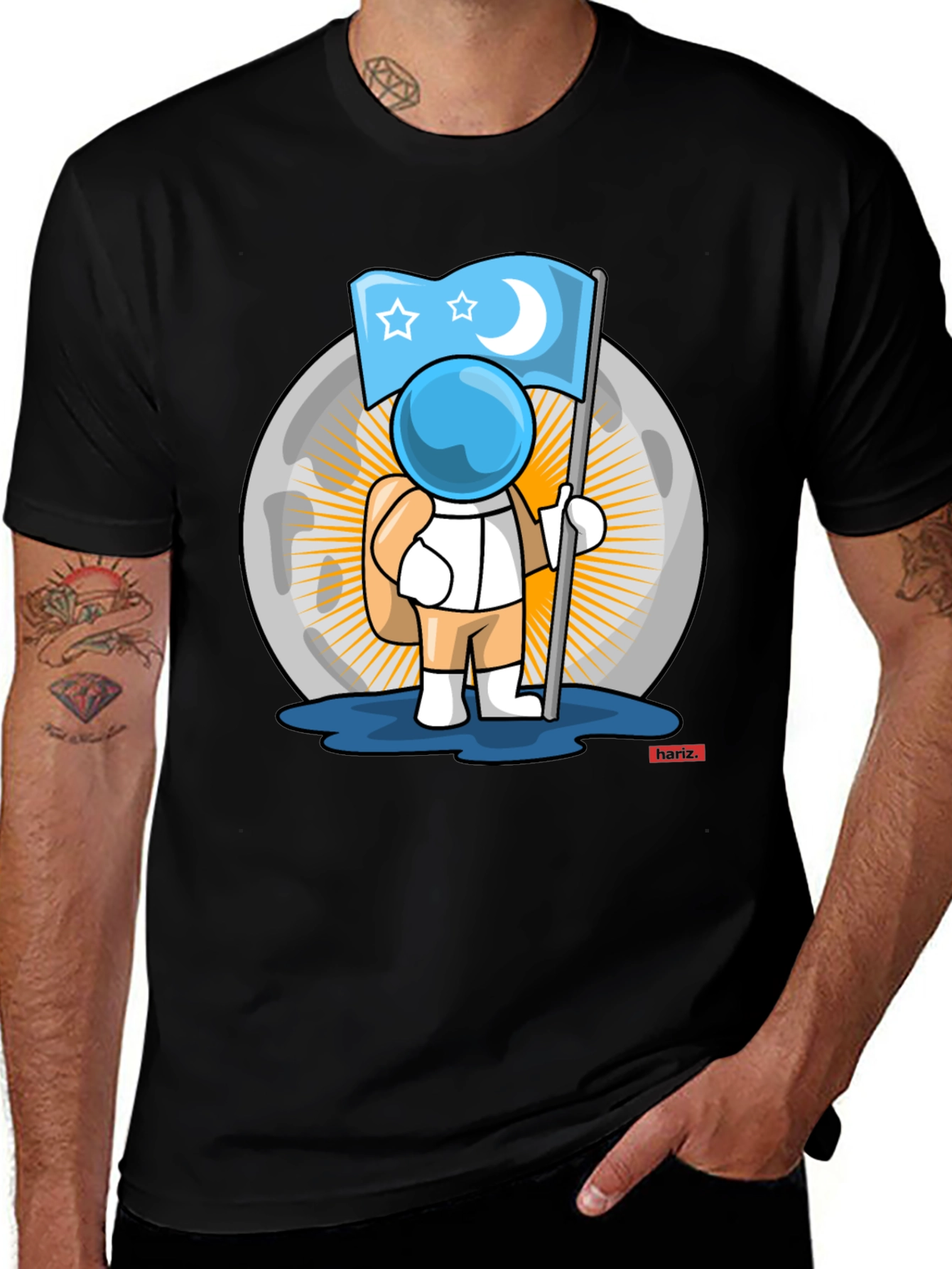 Astronaut Moon Landing Graphic Tee - Unique Design