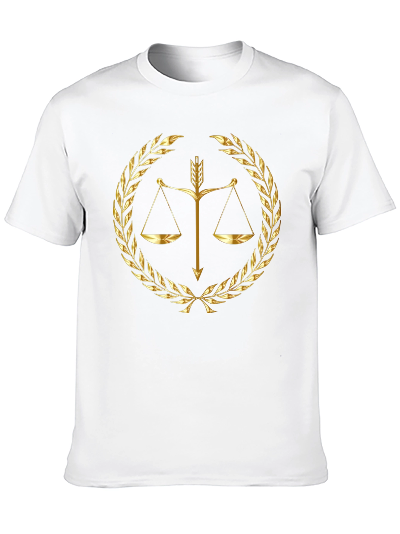Scales of Justice Gold Print Black T-Shirt