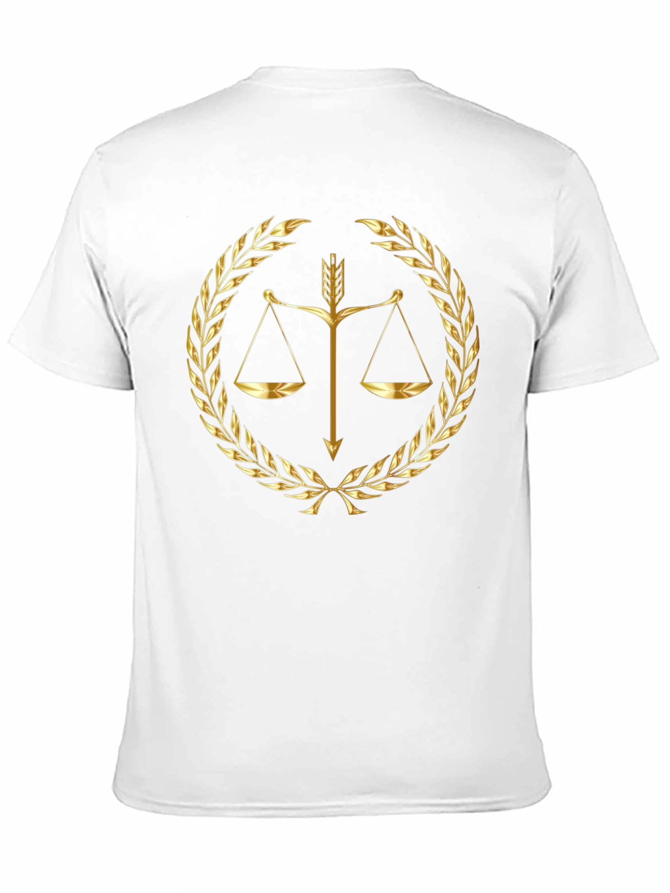 Scales of Justice Gold Print Black T-Shirt