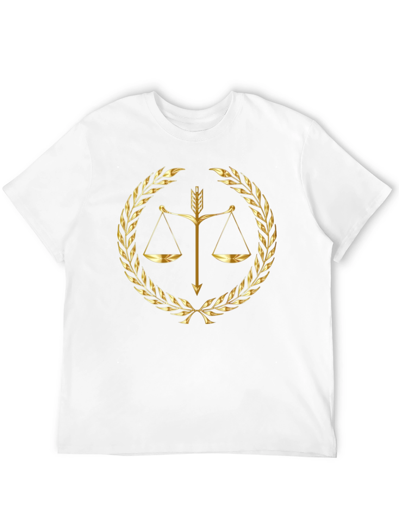 Scales of Justice Gold Print Black T-Shirt