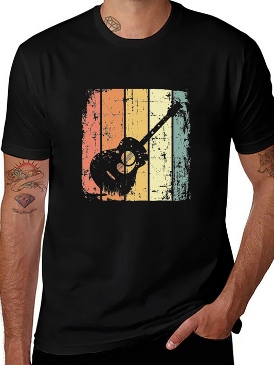 Vintage Guitar Graphic Tee - Retro Music Lover Shirt