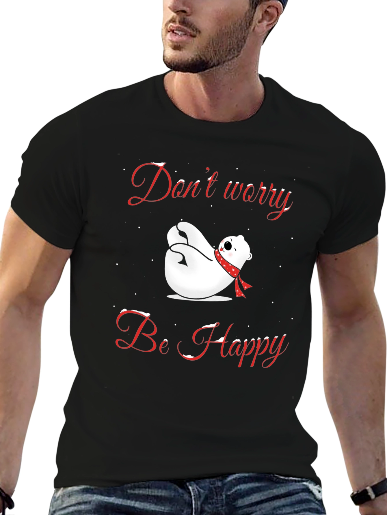 Dont Worry Be Happy Polar Bear T-Shirt