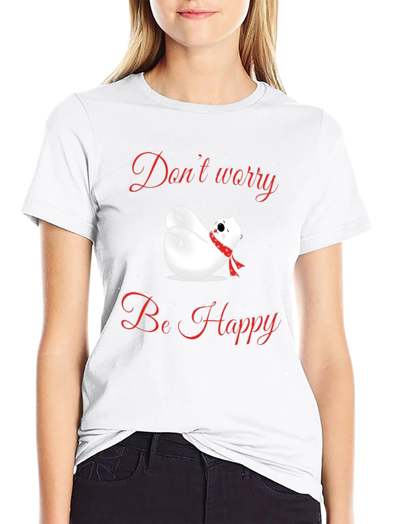 Dont Worry Be Happy Polar Bear T-Shirt