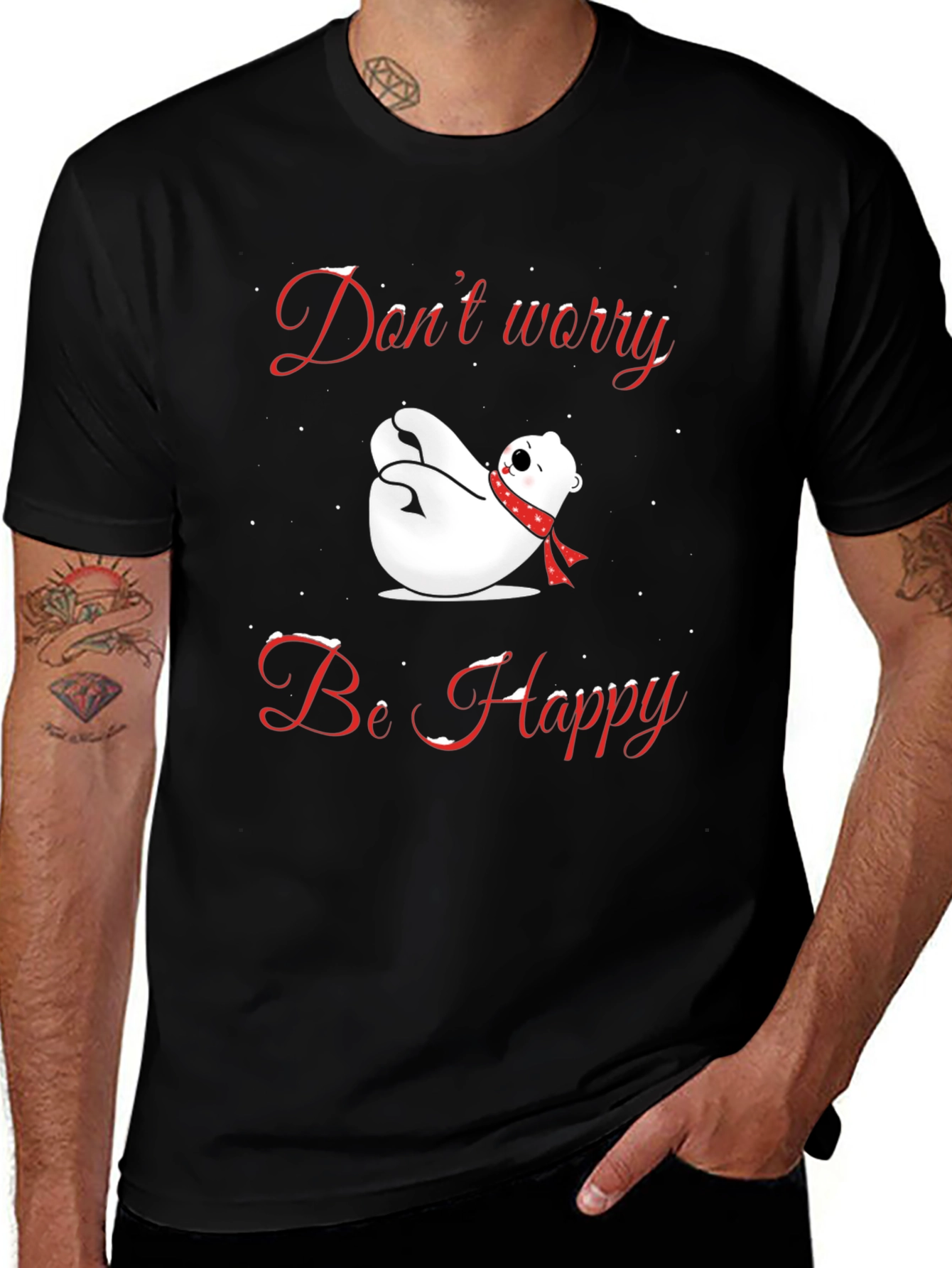 Dont Worry Be Happy Polar Bear T-Shirt