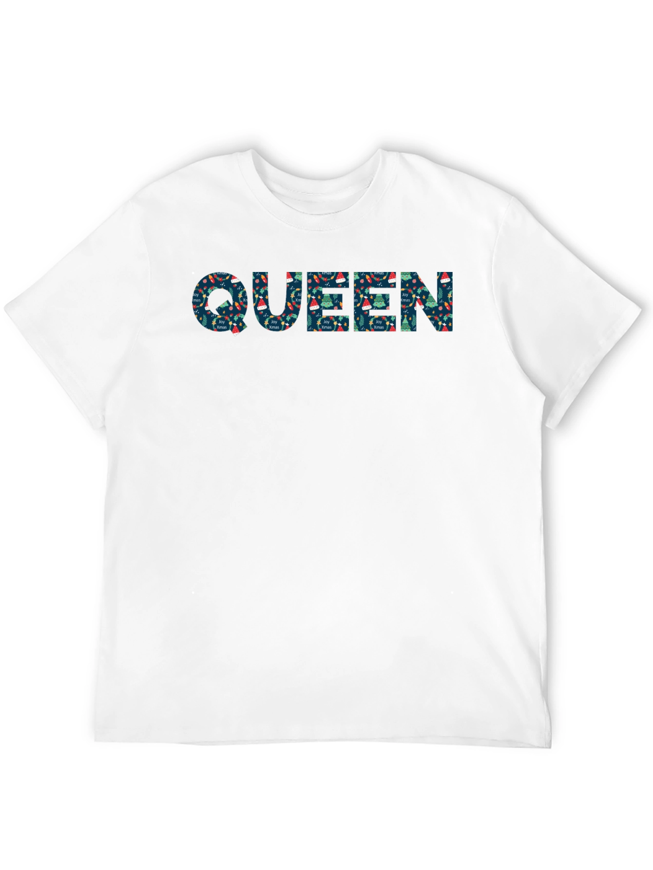 Queen Christmas Pattern Black T-Shirt