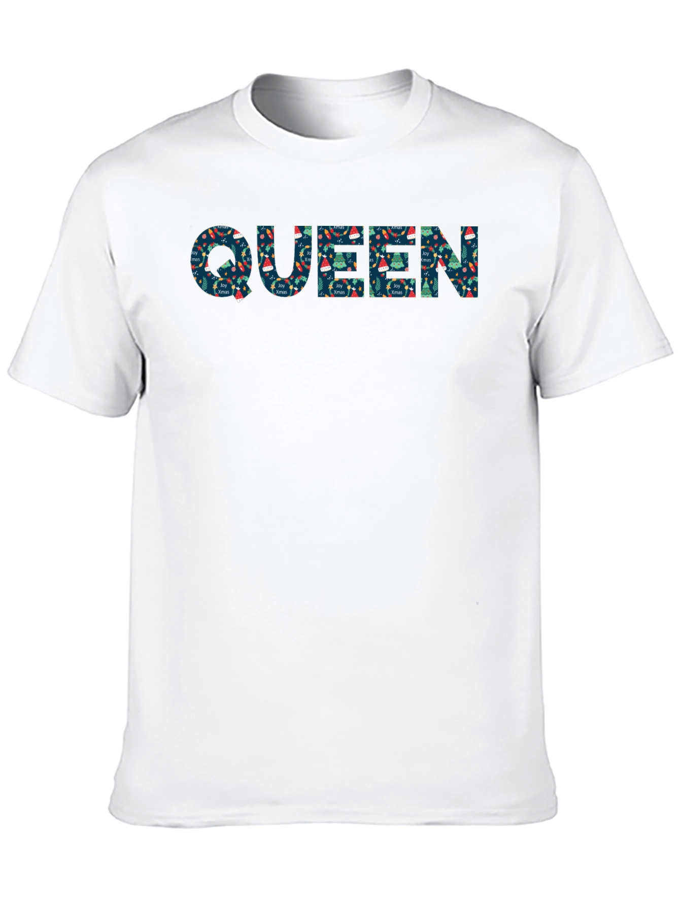 Queen Christmas Pattern Black T-Shirt
