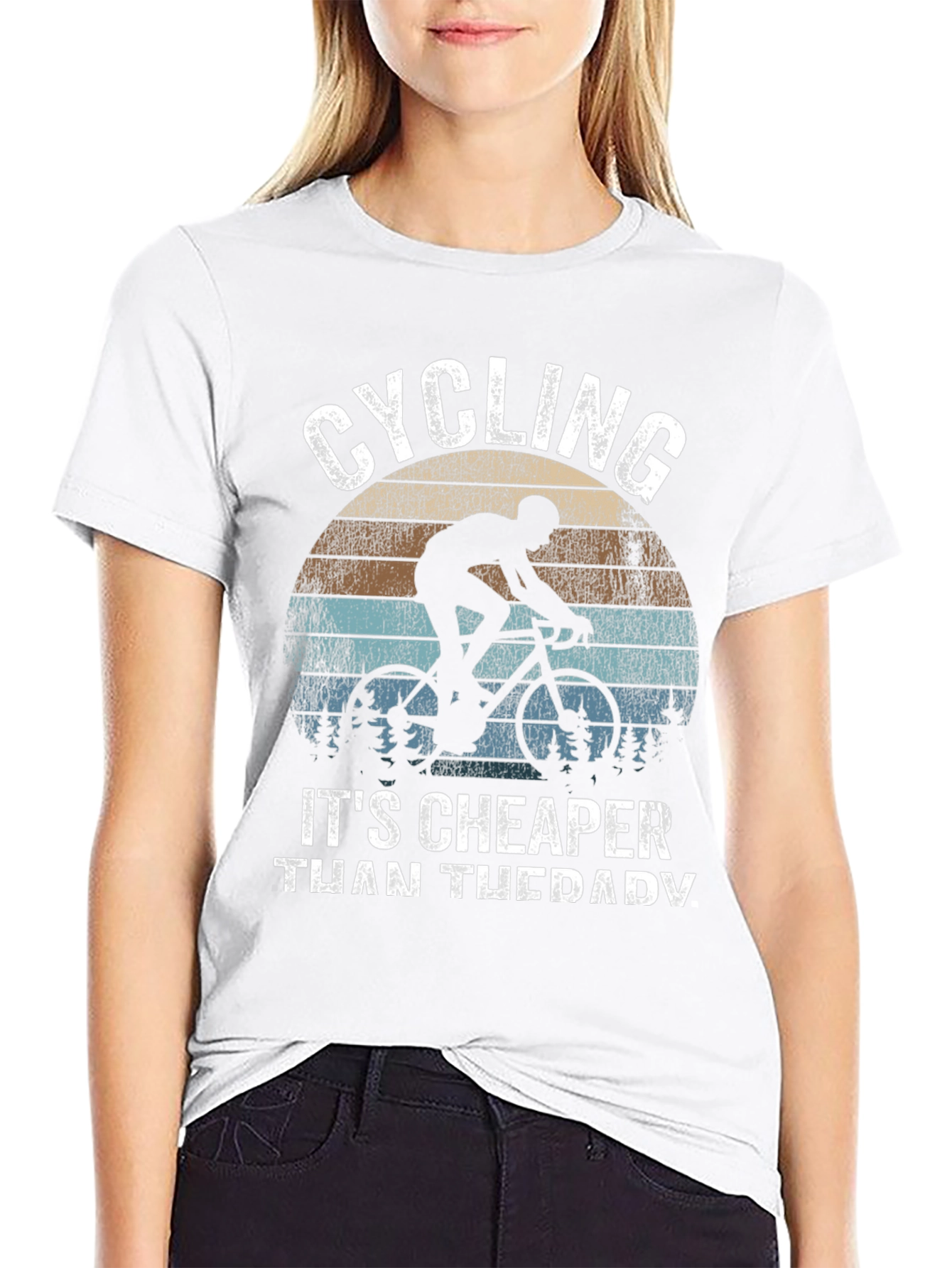Cycling Cheaper Than Therapy Graphic T-Shirt