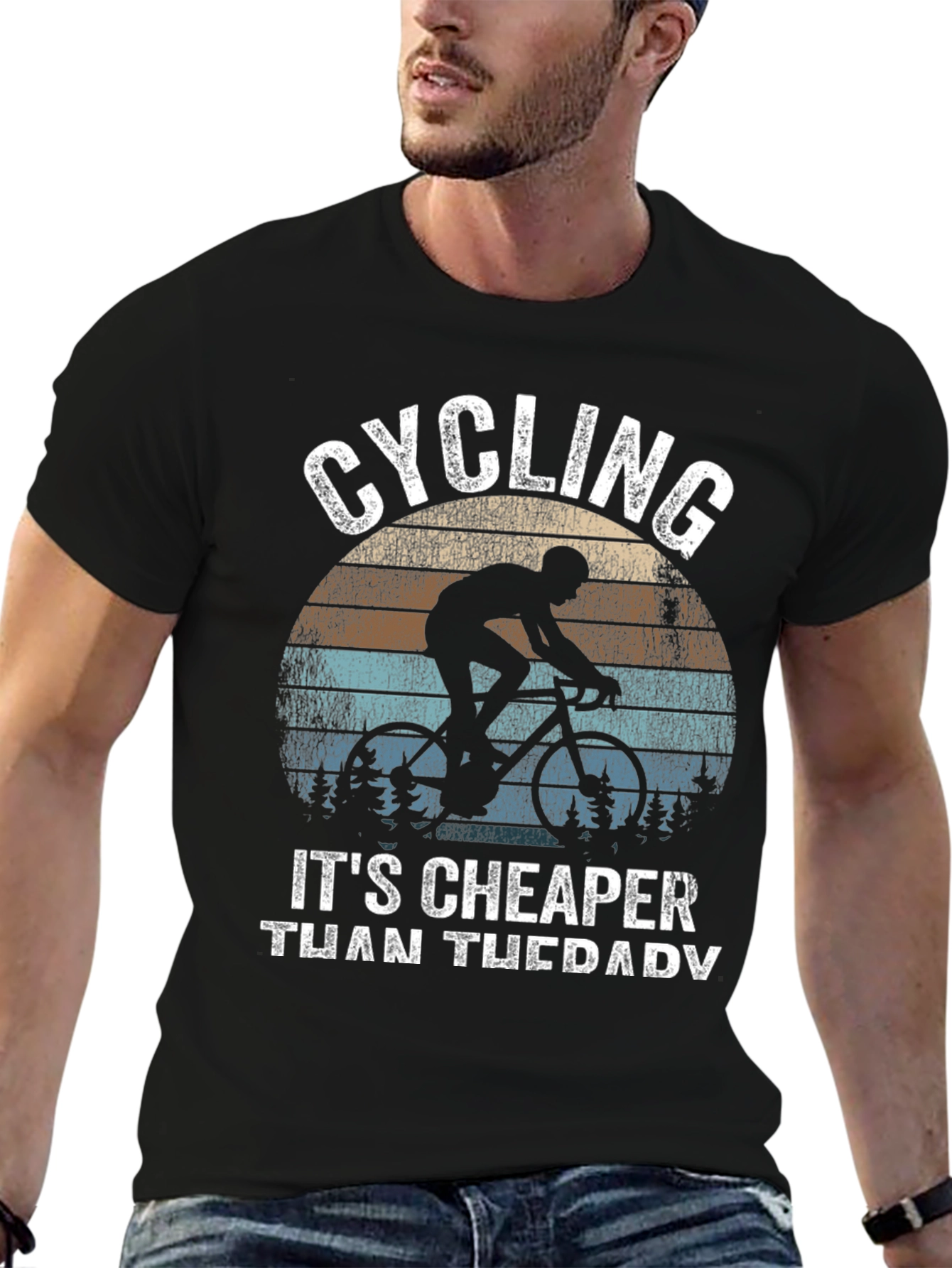 Cycling Cheaper Than Therapy Graphic T-Shirt