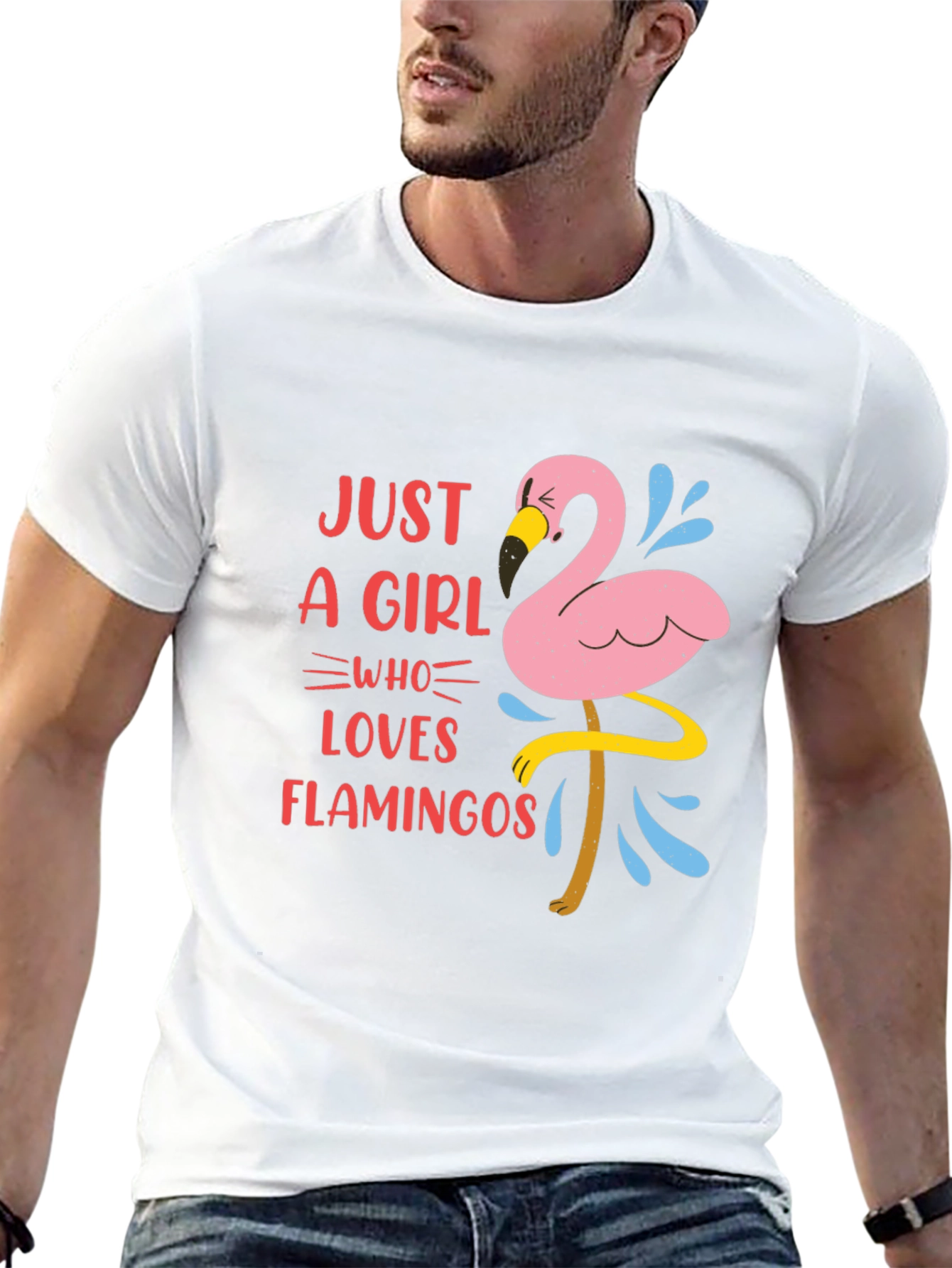 Just A Girl Who Loves Flamingos Graphic T-Shirt