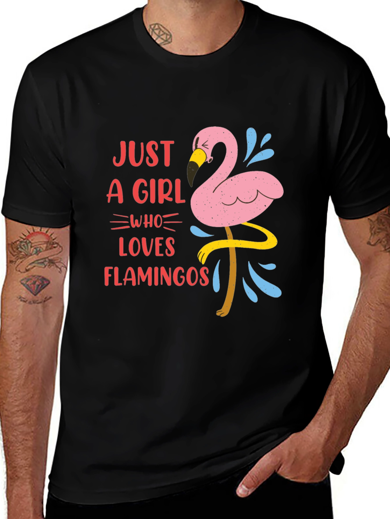 Just A Girl Who Loves Flamingos Graphic T-Shirt