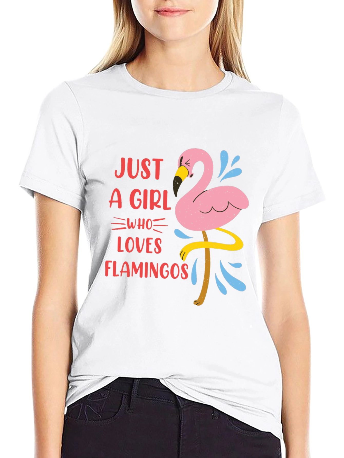 Just A Girl Who Loves Flamingos Graphic T-Shirt