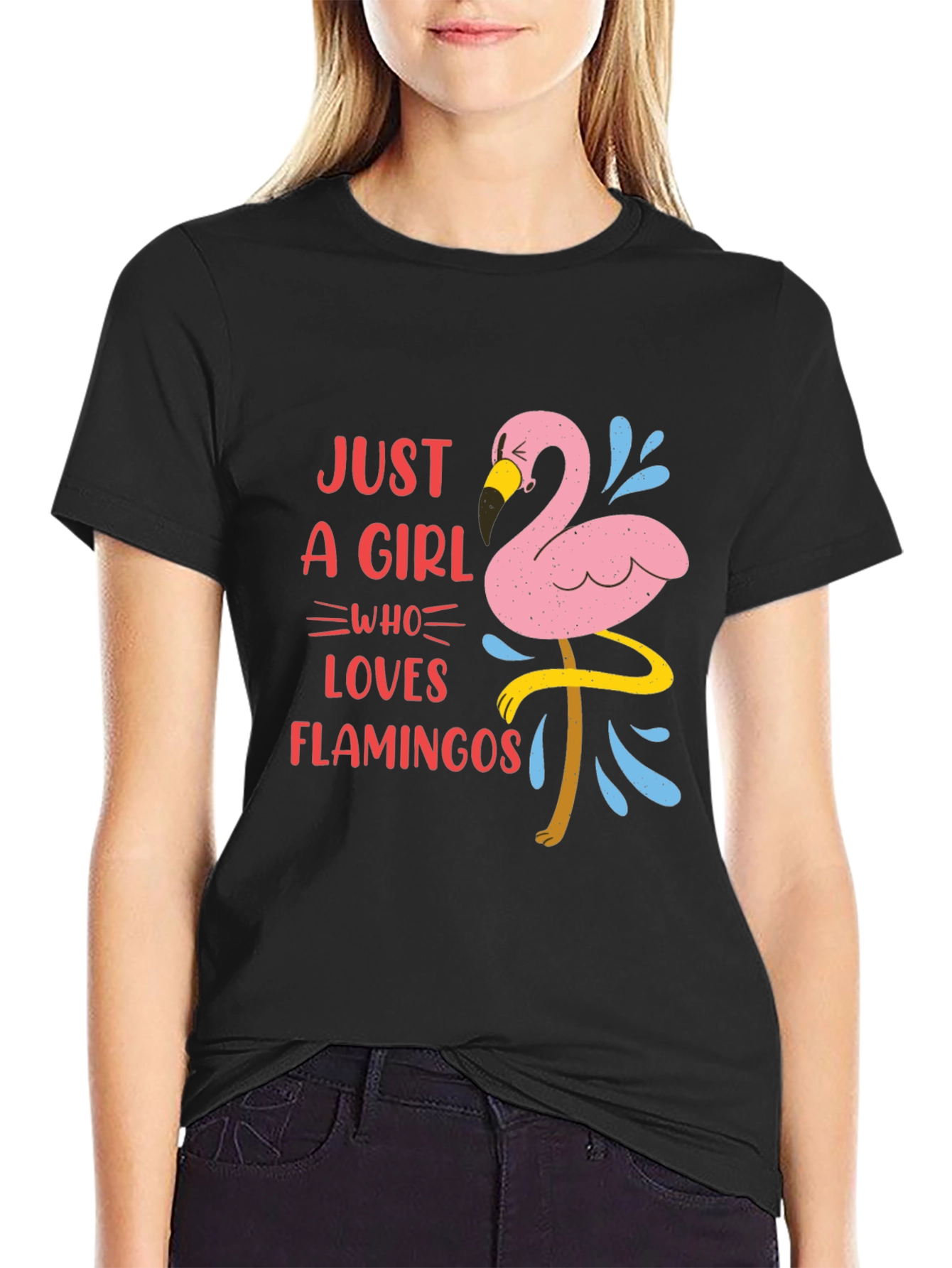 Just A Girl Who Loves Flamingos Graphic T-Shirt