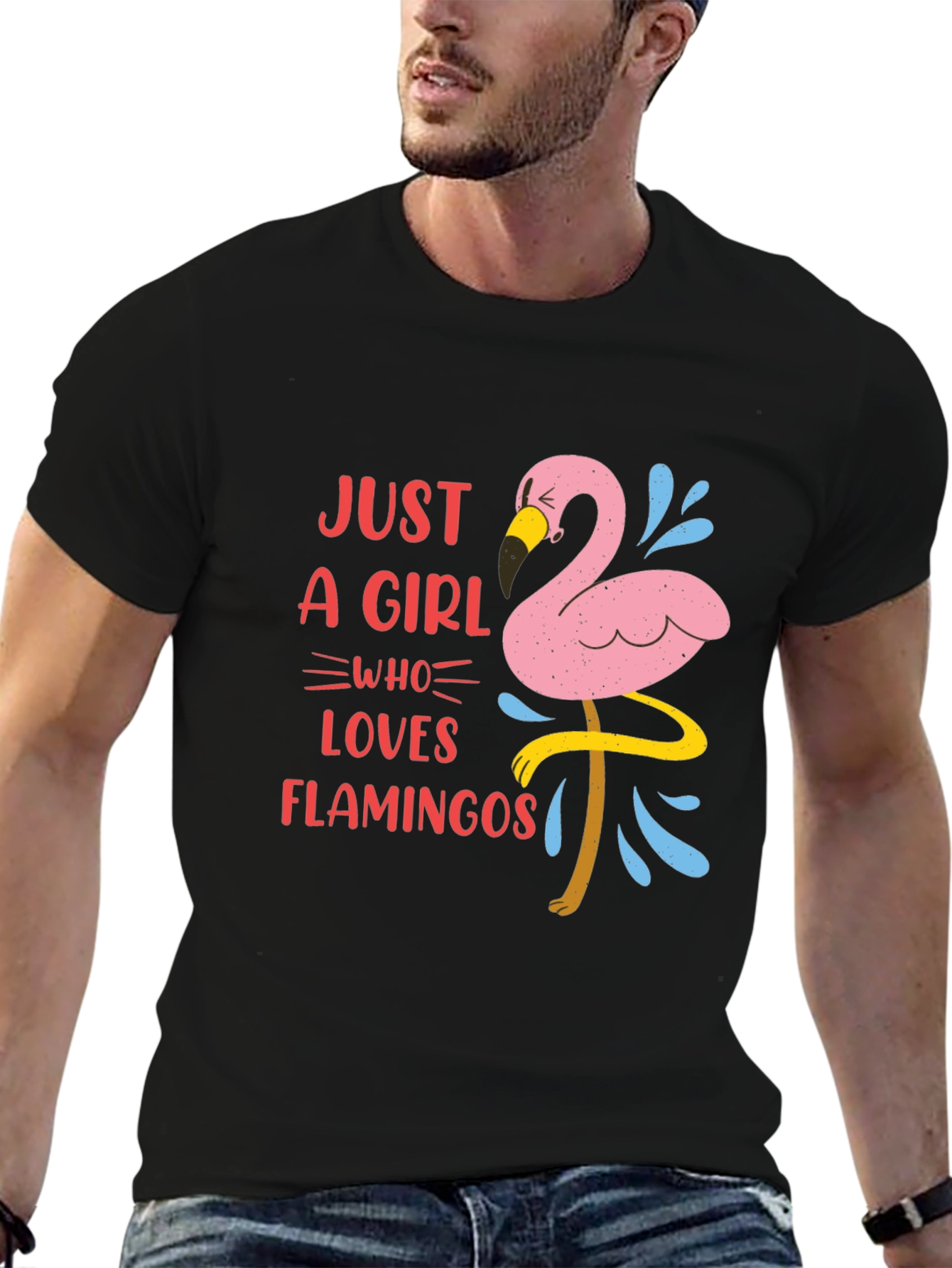 Just A Girl Who Loves Flamingos Graphic T-Shirt