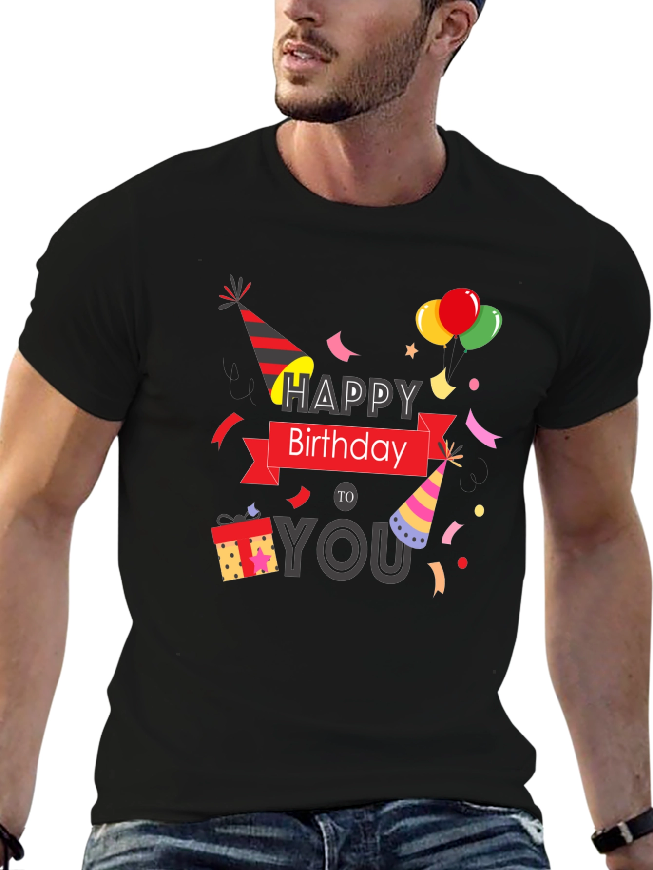 Happy Birthday Graphic Print T-Shirt