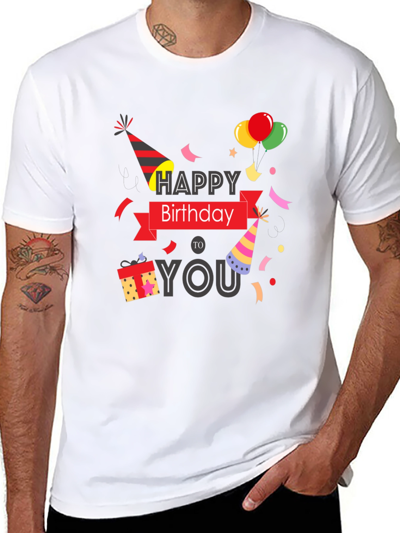 Happy Birthday Graphic Print T-Shirt