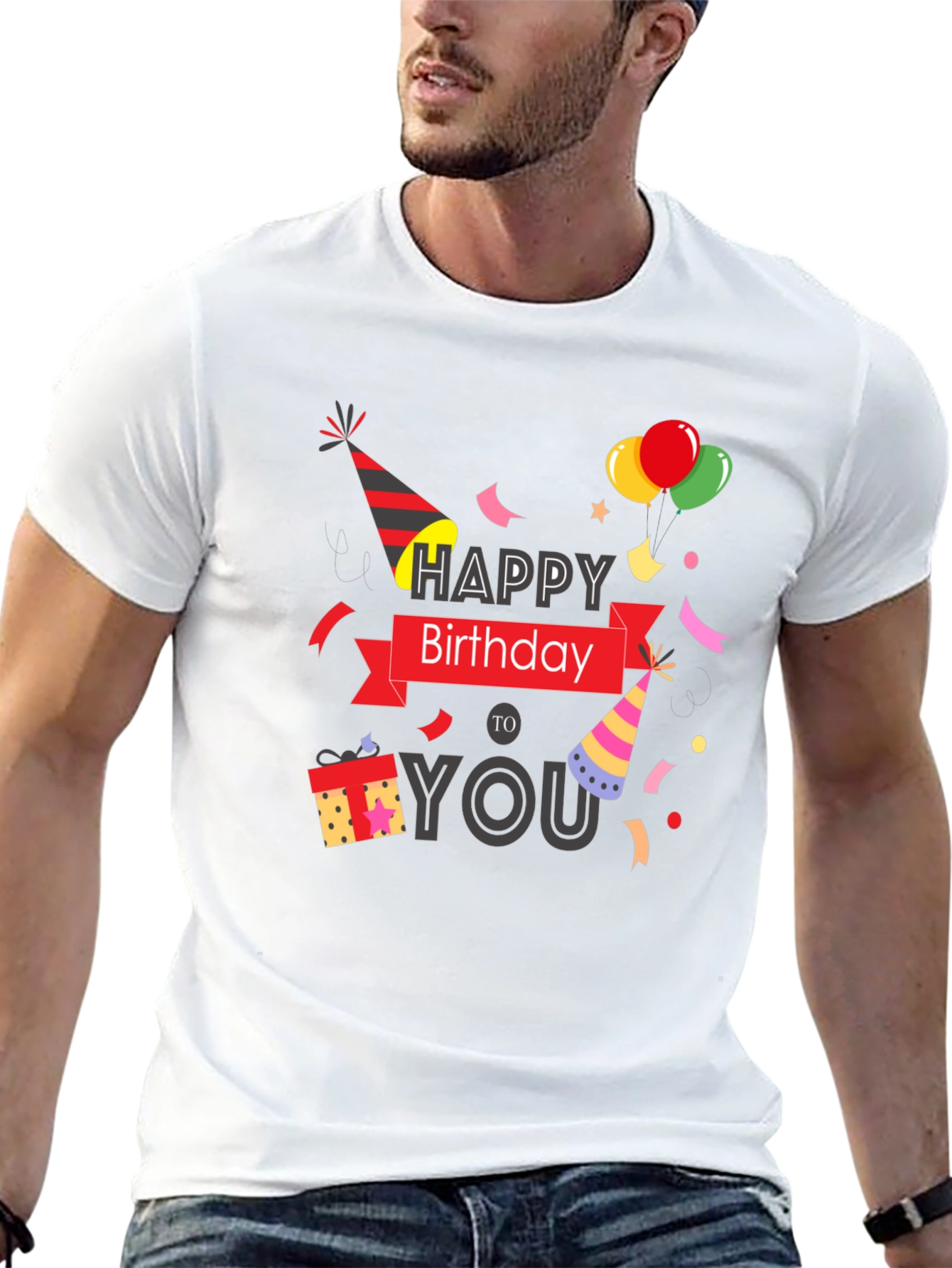 Happy Birthday Graphic Print T-Shirt