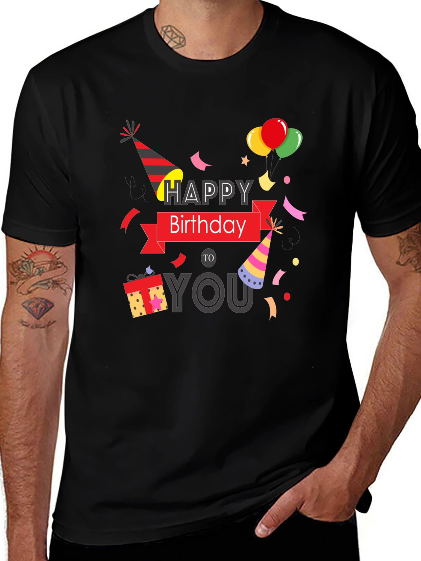 Happy Birthday Graphic Print T-Shirt