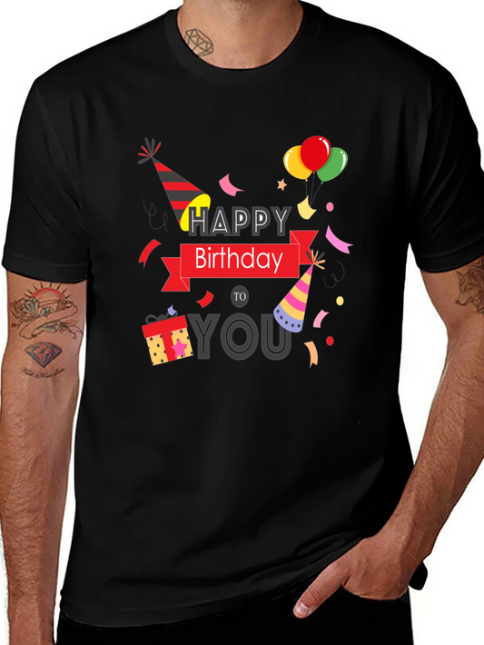 Happy Birthday Graphic Print T-Shirt