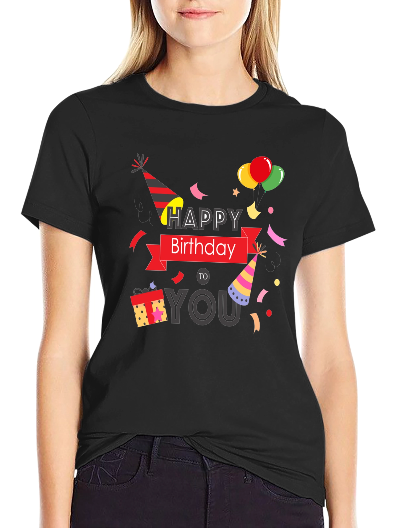 Happy Birthday Graphic Print T-Shirt