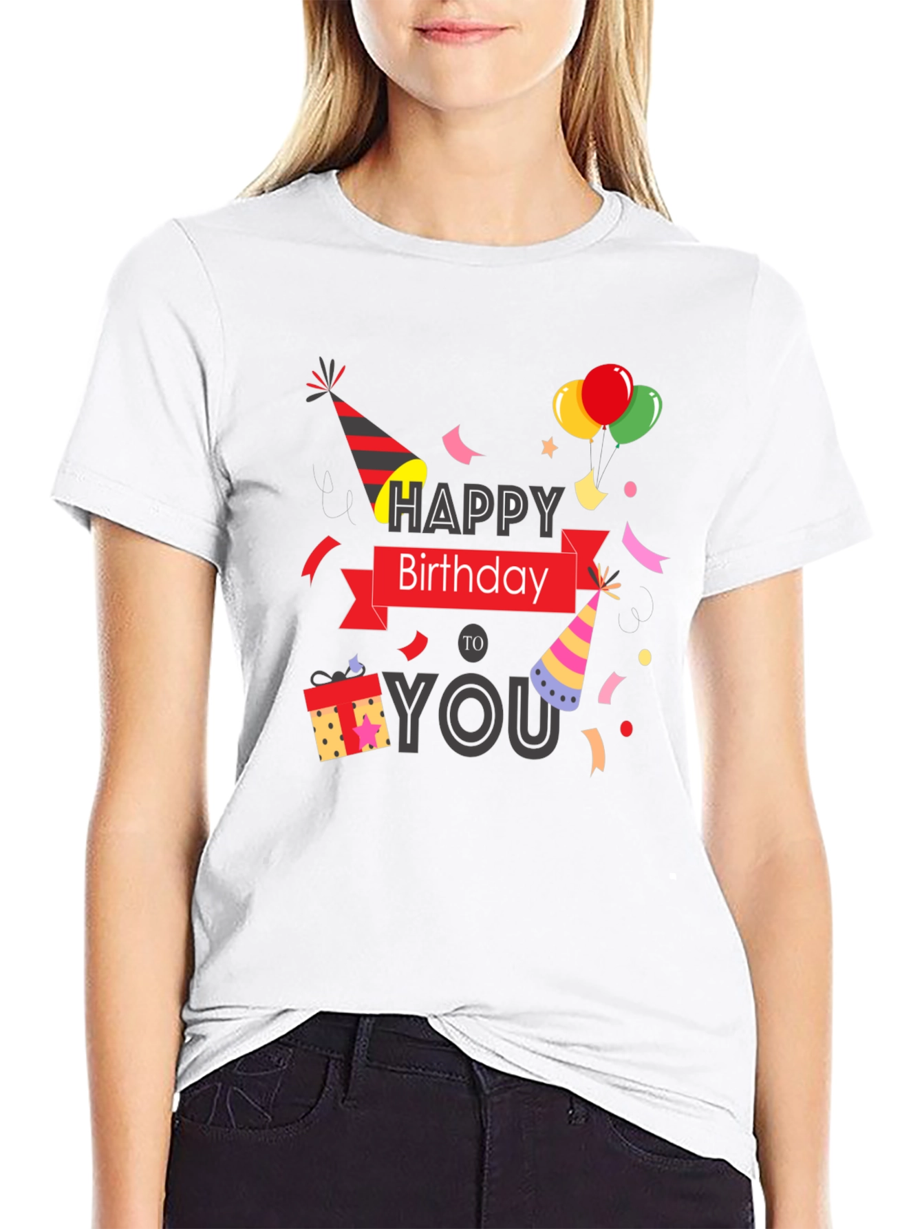 Happy Birthday Graphic Print T-Shirt