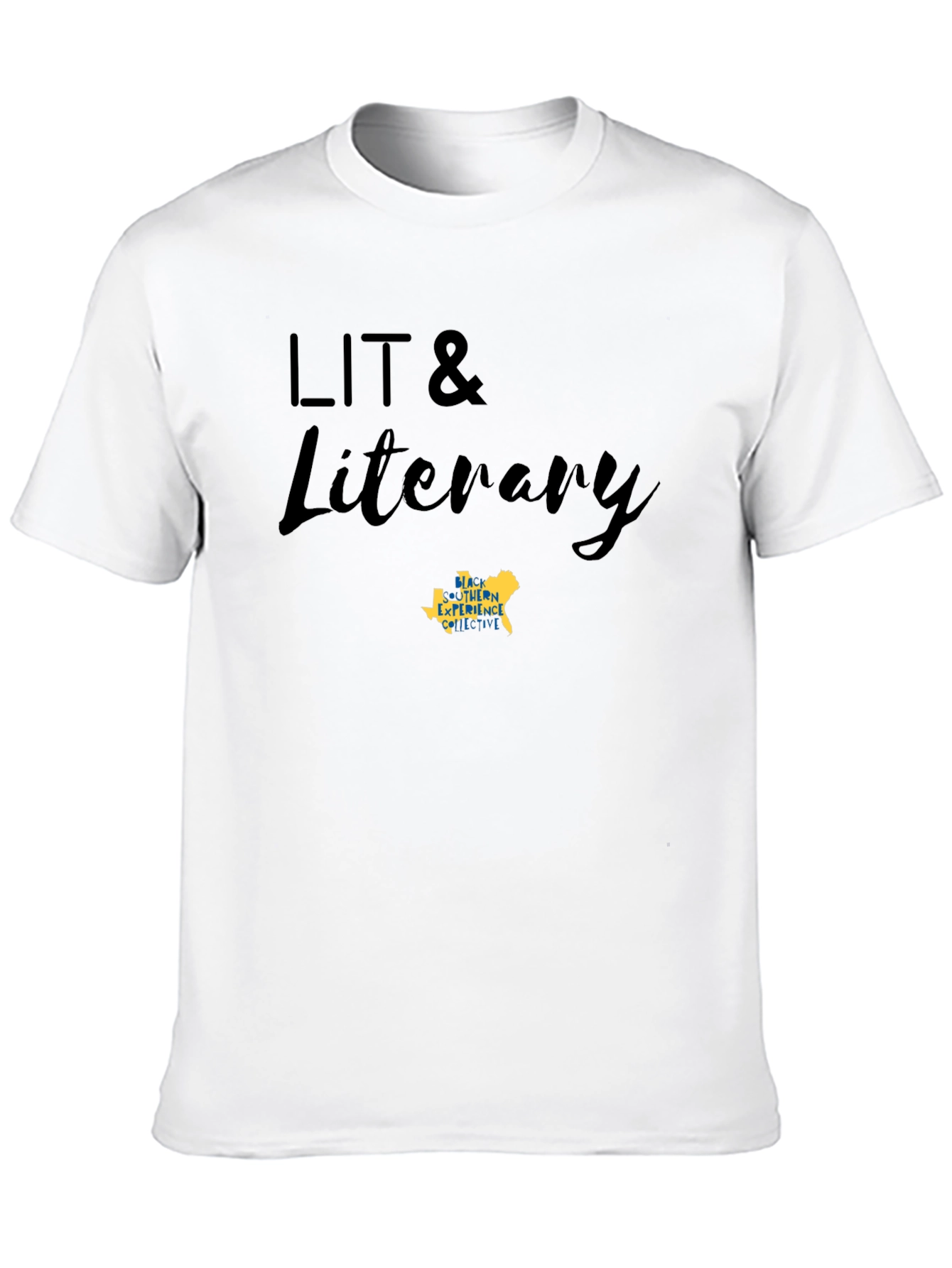 LIT & Literary Black Cotton Blend T-Shirt