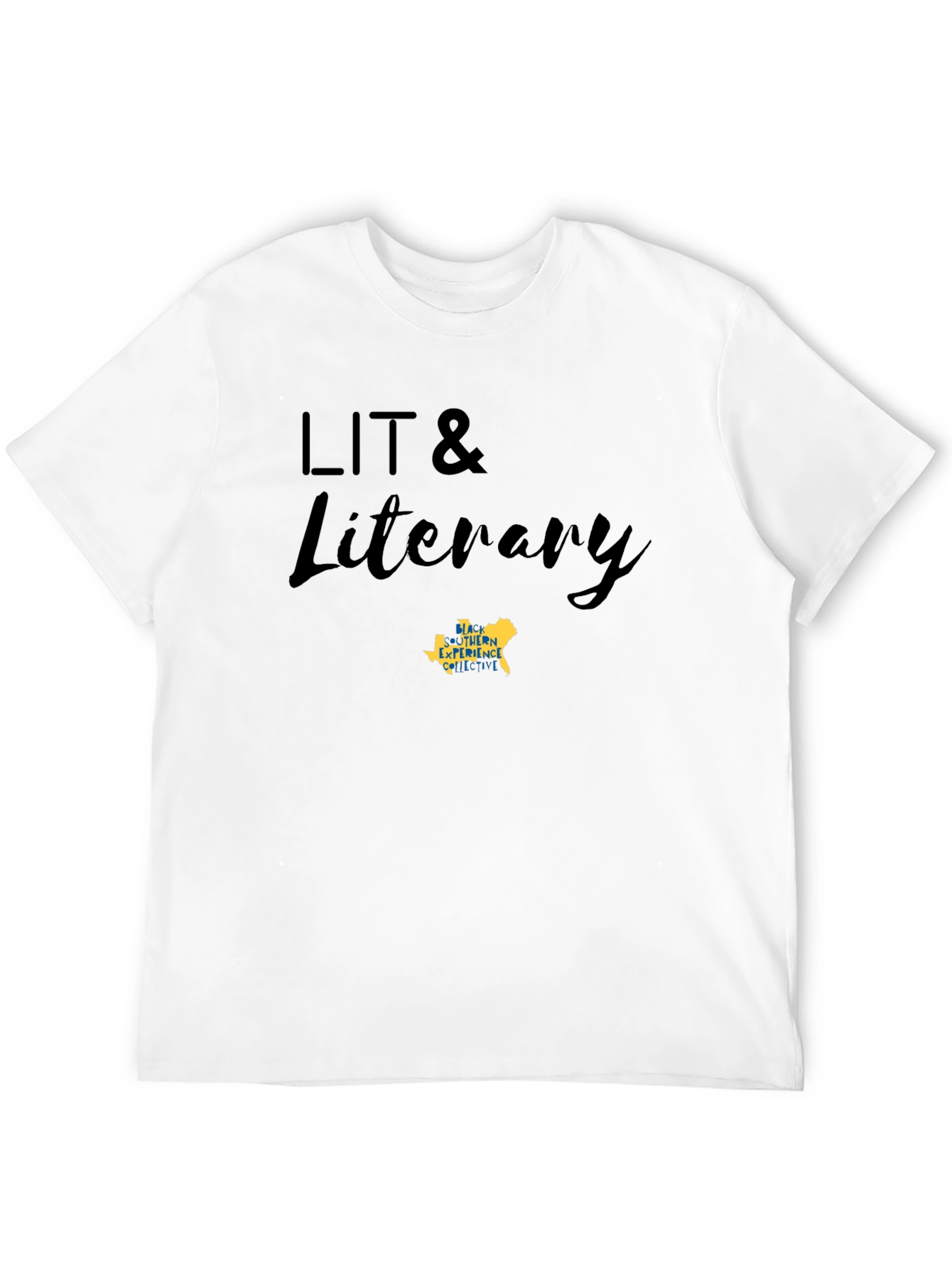 LIT & Literary Black Cotton Blend T-Shirt