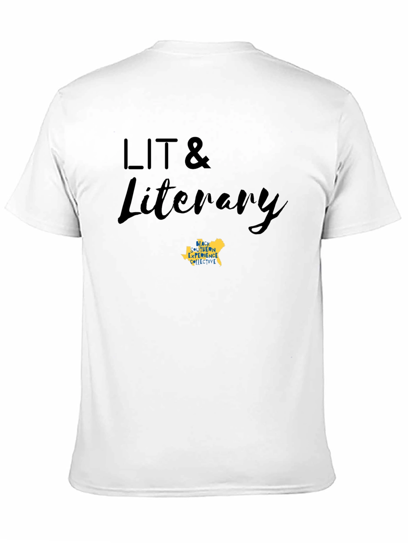 LIT & Literary Black Cotton Blend T-Shirt