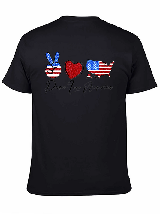 Peace Love America Patriotic T-Shirt
