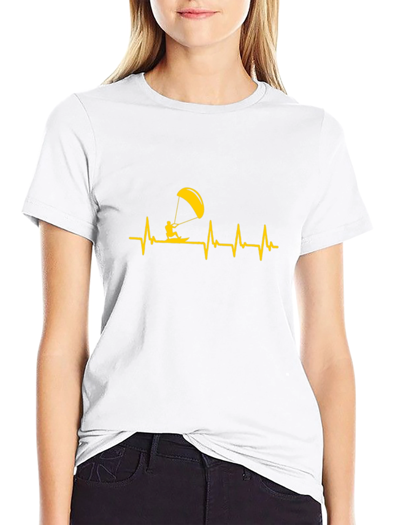 Kite Surfing Heartbeat Graphic Tee
