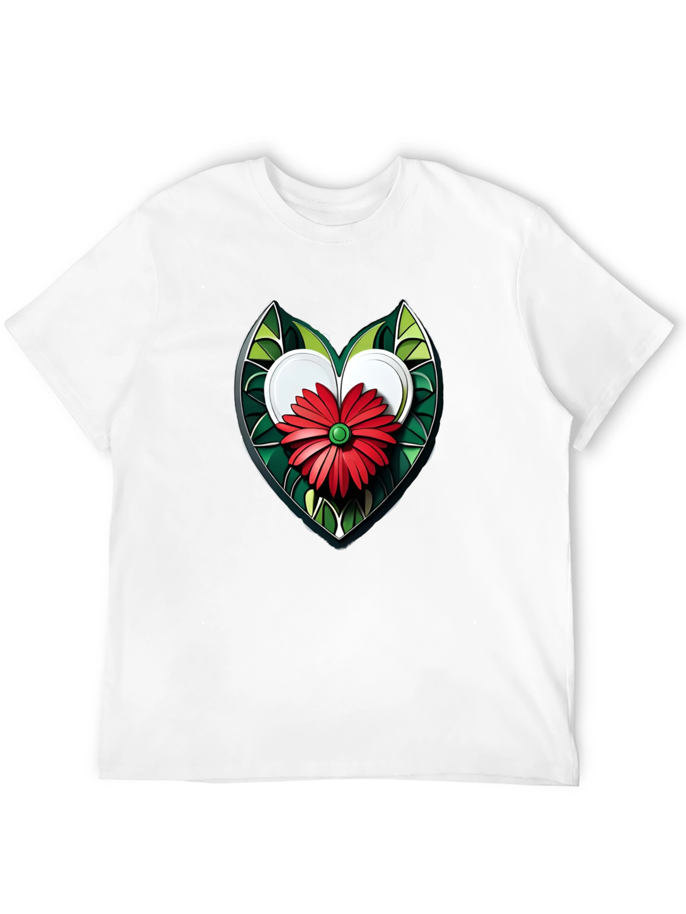 Floral Heart Graphic Tee - Stylish Unisex T-Shirt