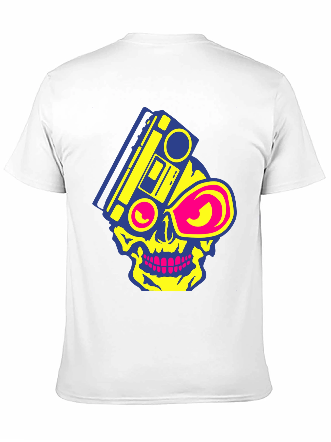 Skull Boombox Graphic Tee - Retro Music Style