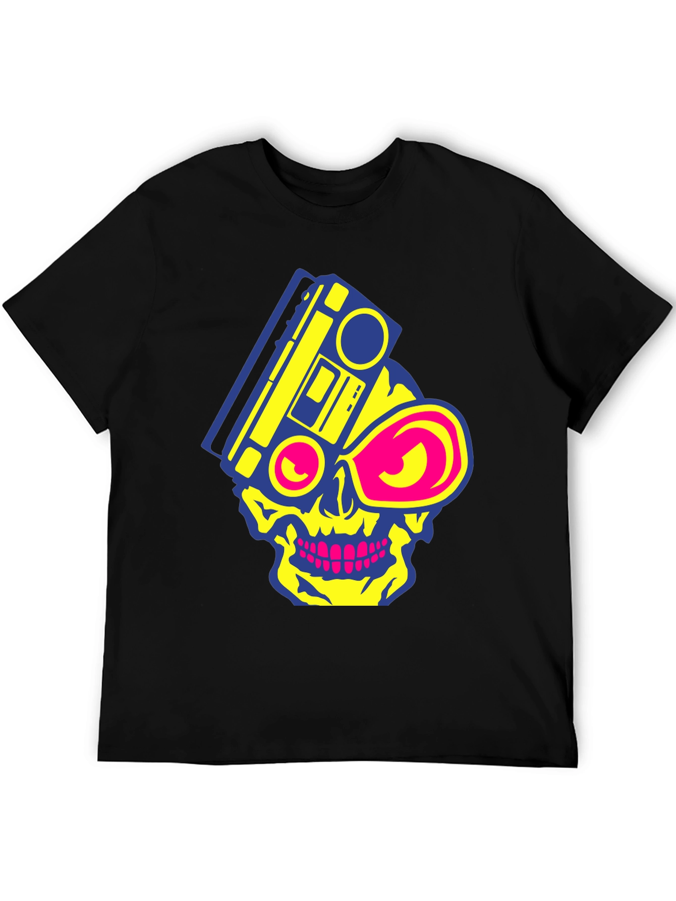 Skull Boombox Graphic Tee - Retro Music Style