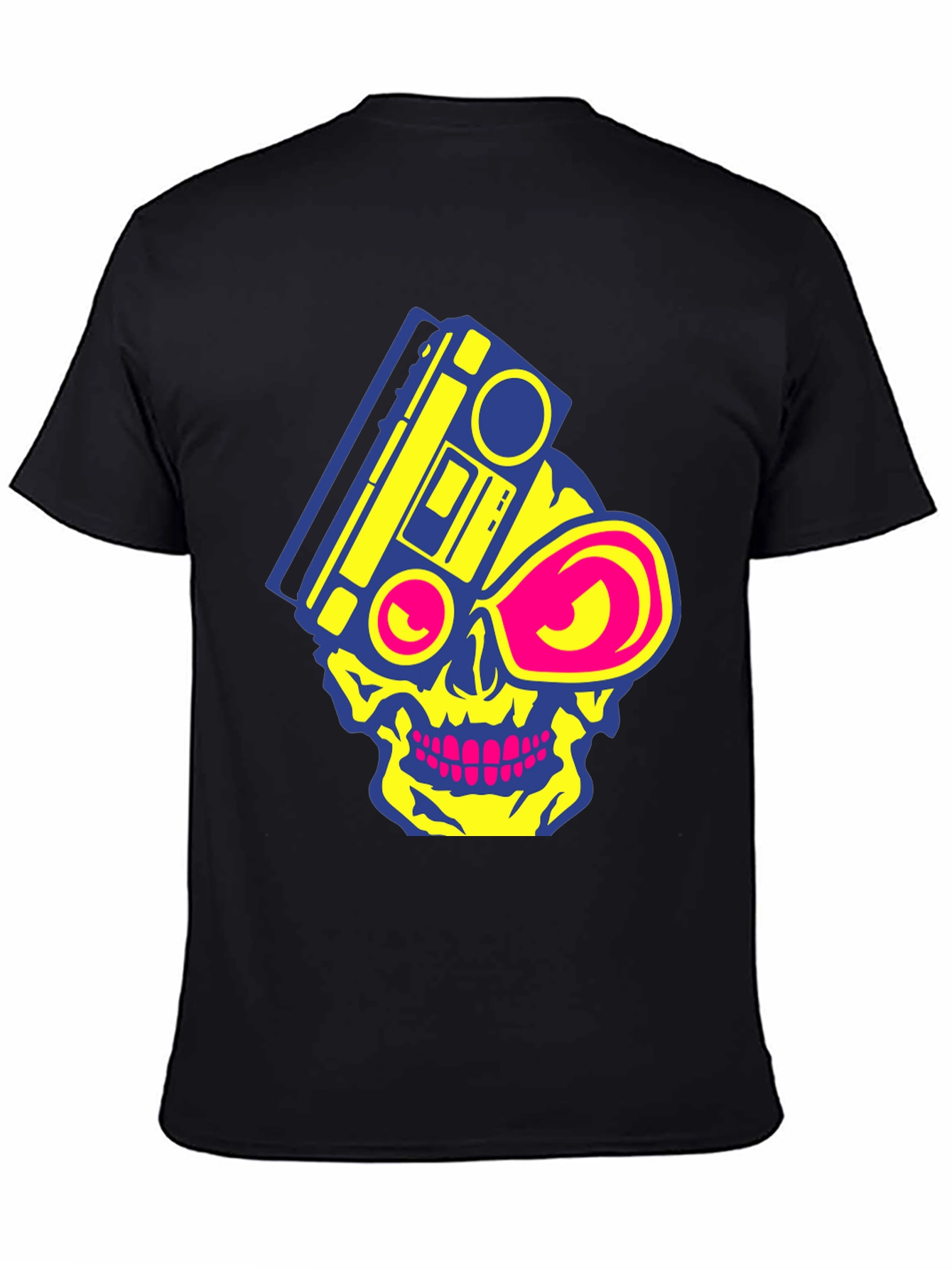 Skull Boombox Graphic Tee - Retro Music Style