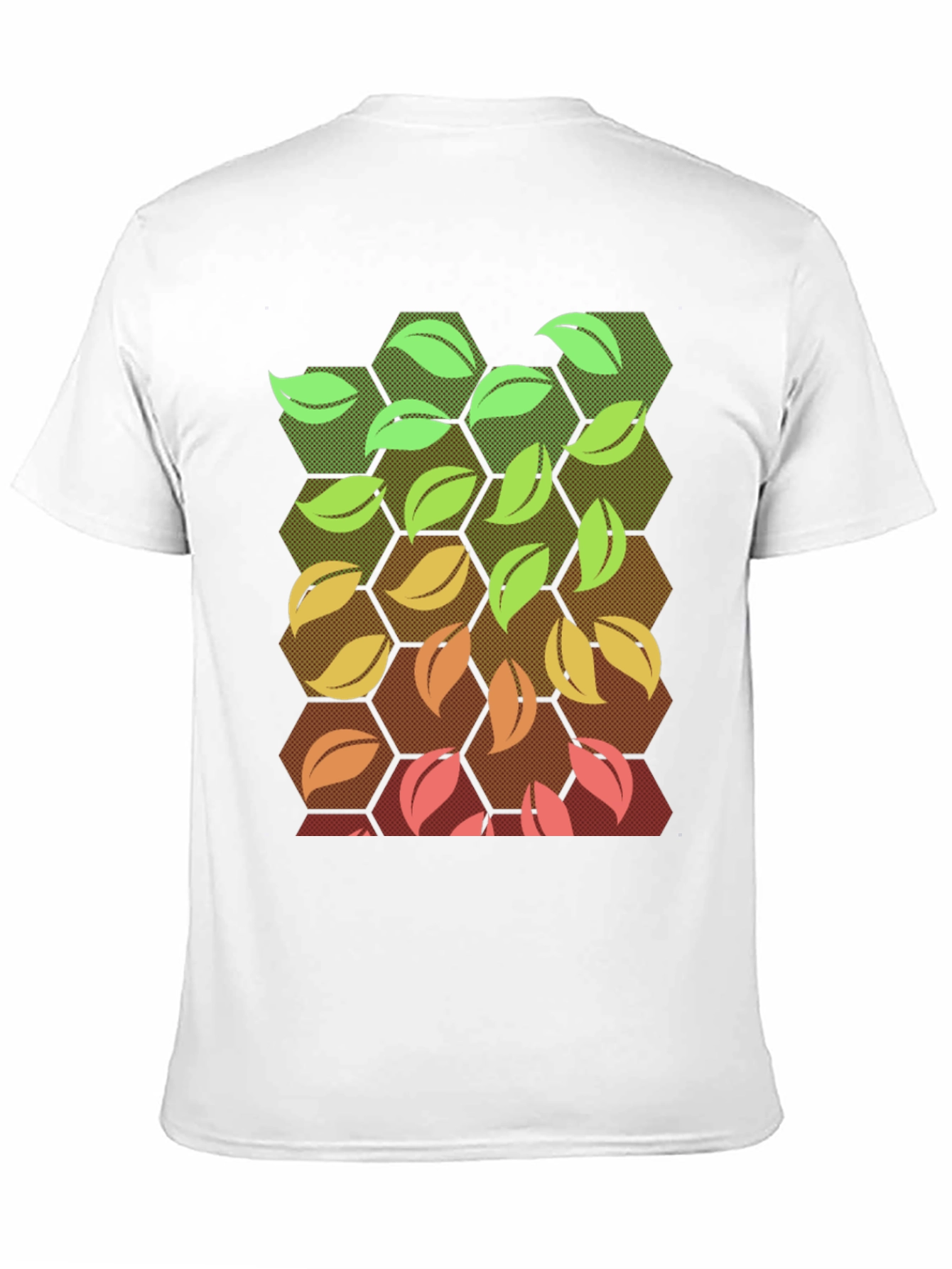 Nature Hexagon Leaf Graphic Tee - Black