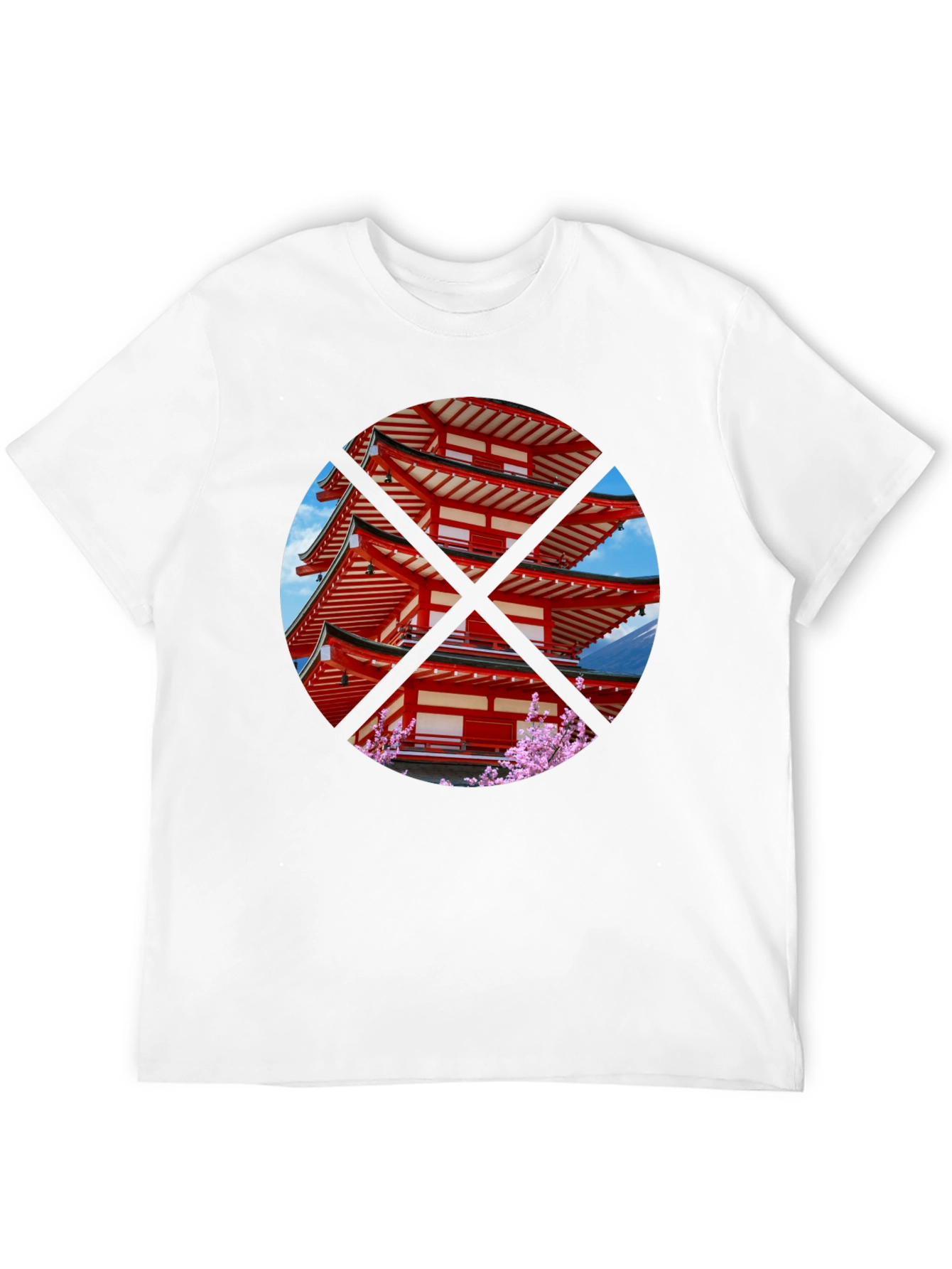 Japanese Pagoda T-Shirt - Black Crew Neck Tee