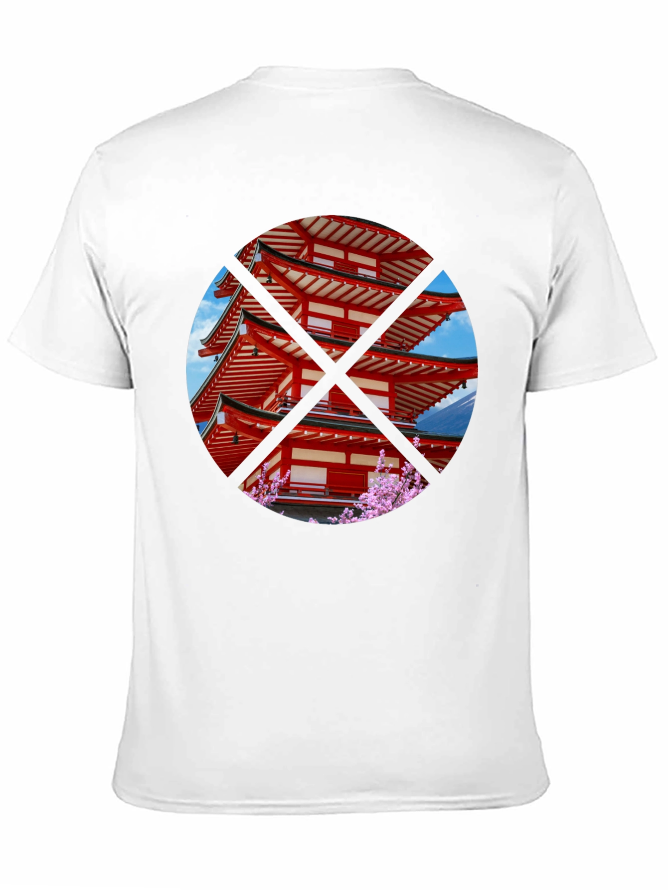 Japanese Pagoda T-Shirt - Black Crew Neck Tee