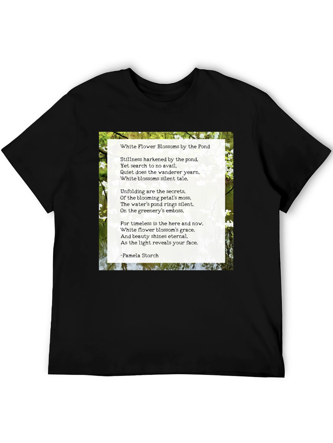 Floral Poem T-Shirt - White Flower Blossoms