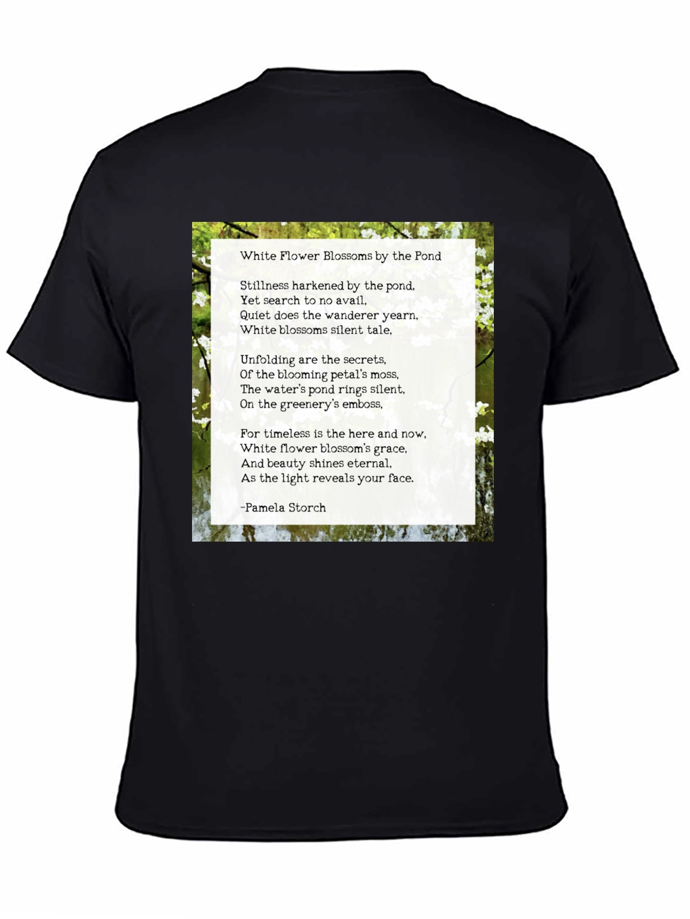 Floral Poem T-Shirt - White Flower Blossoms