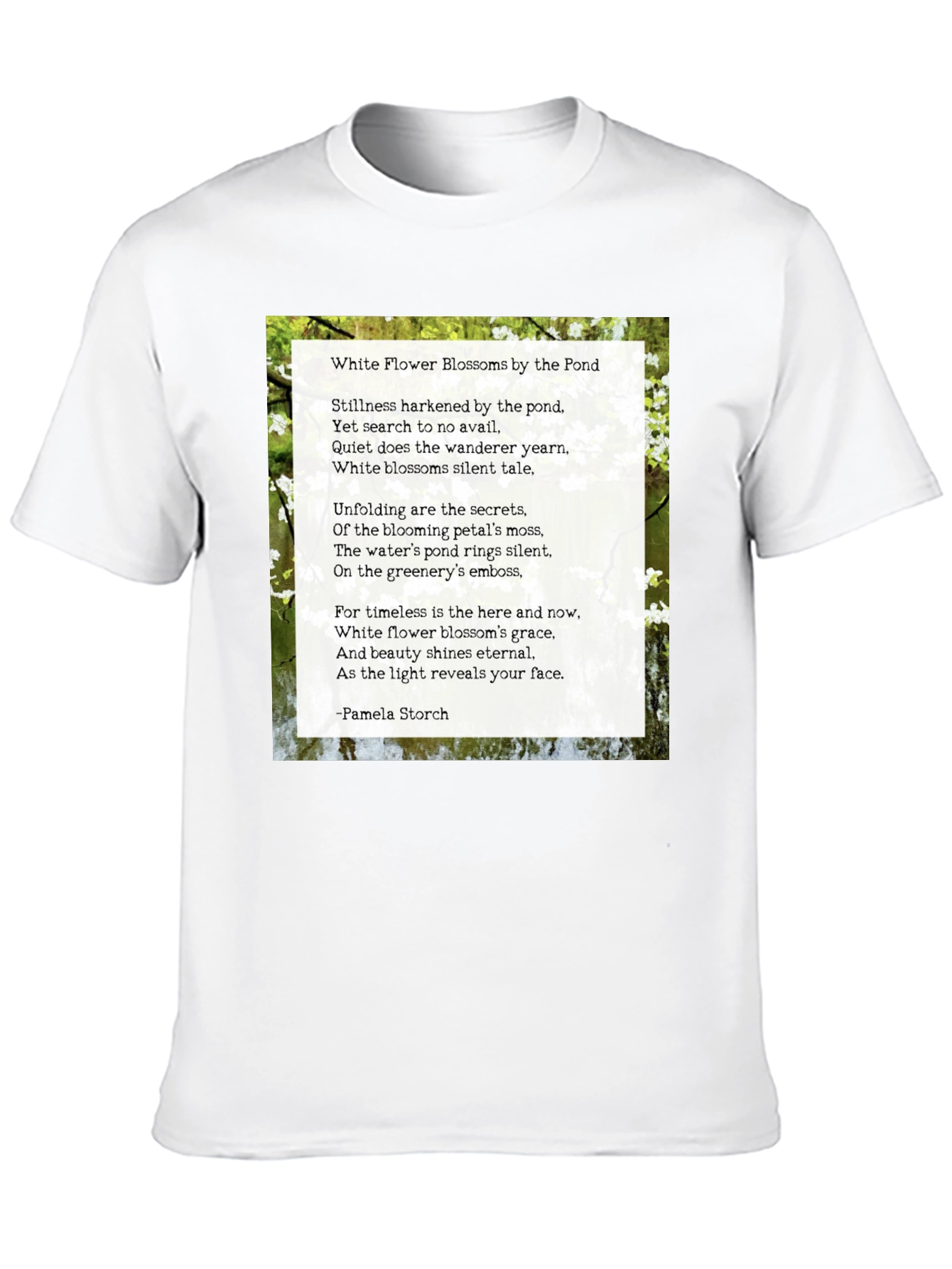 Floral Poem T-Shirt - White Flower Blossoms