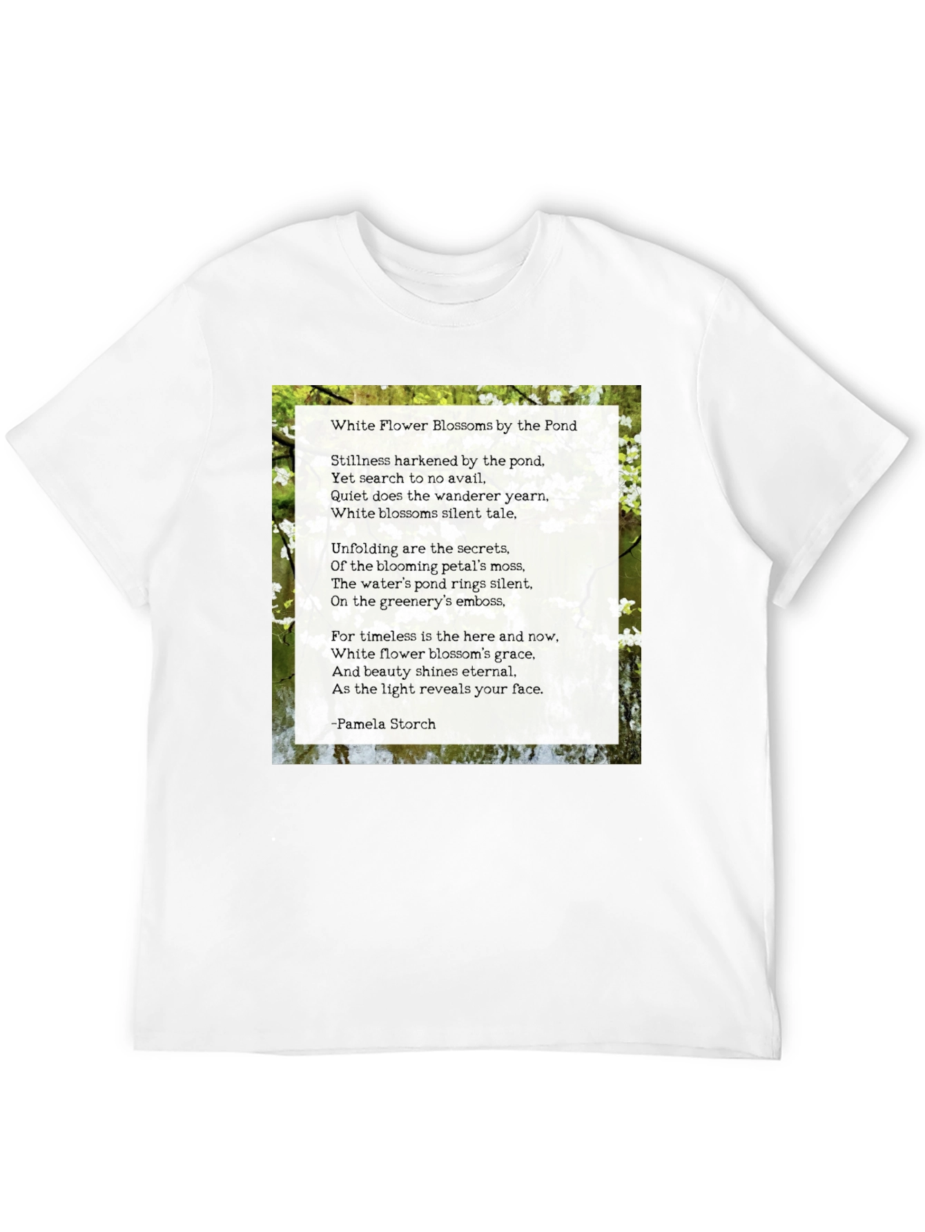 Floral Poem T-Shirt - White Flower Blossoms