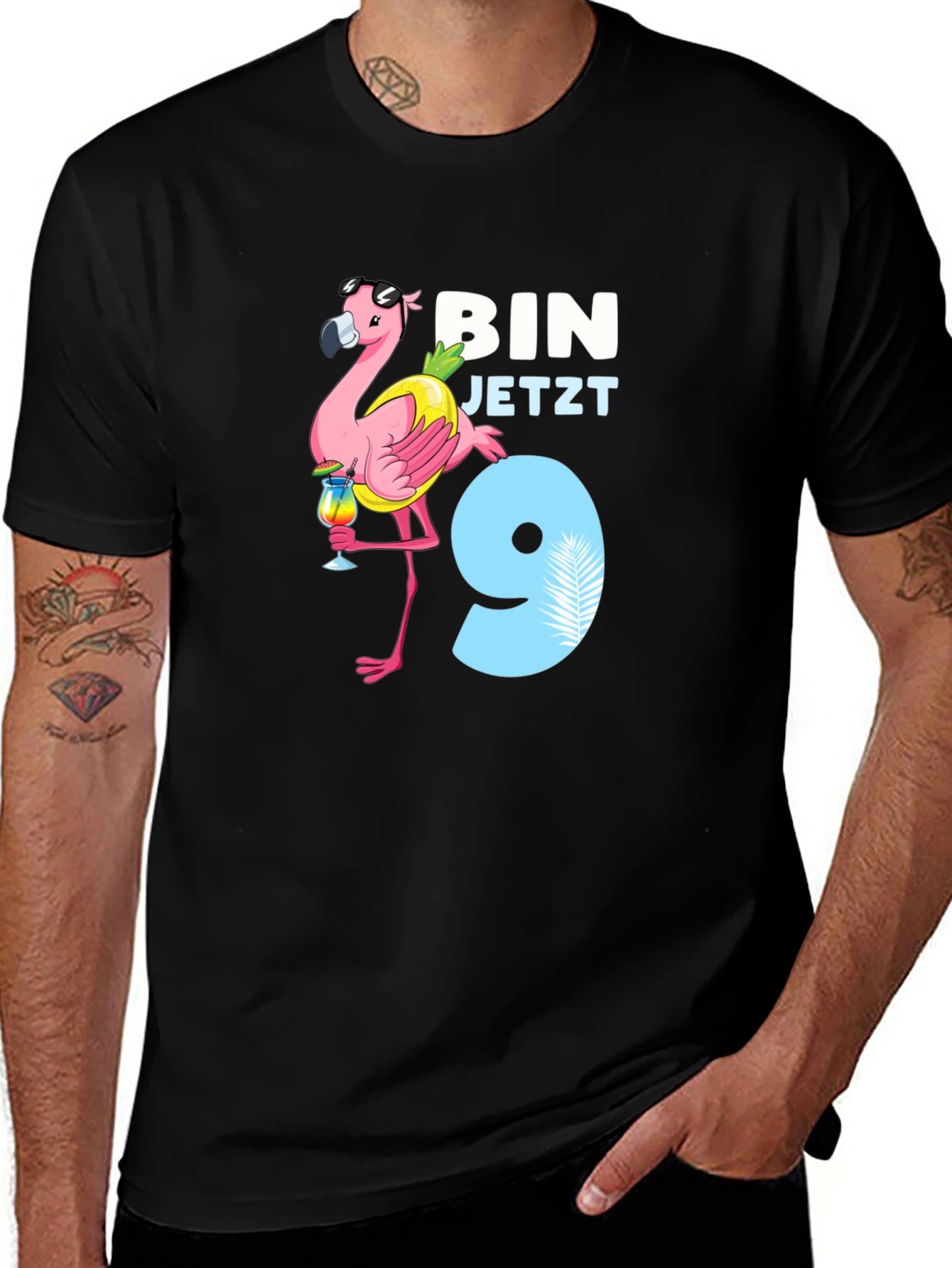 Flamingo Birthday Boy T-Shirt - Im 9!