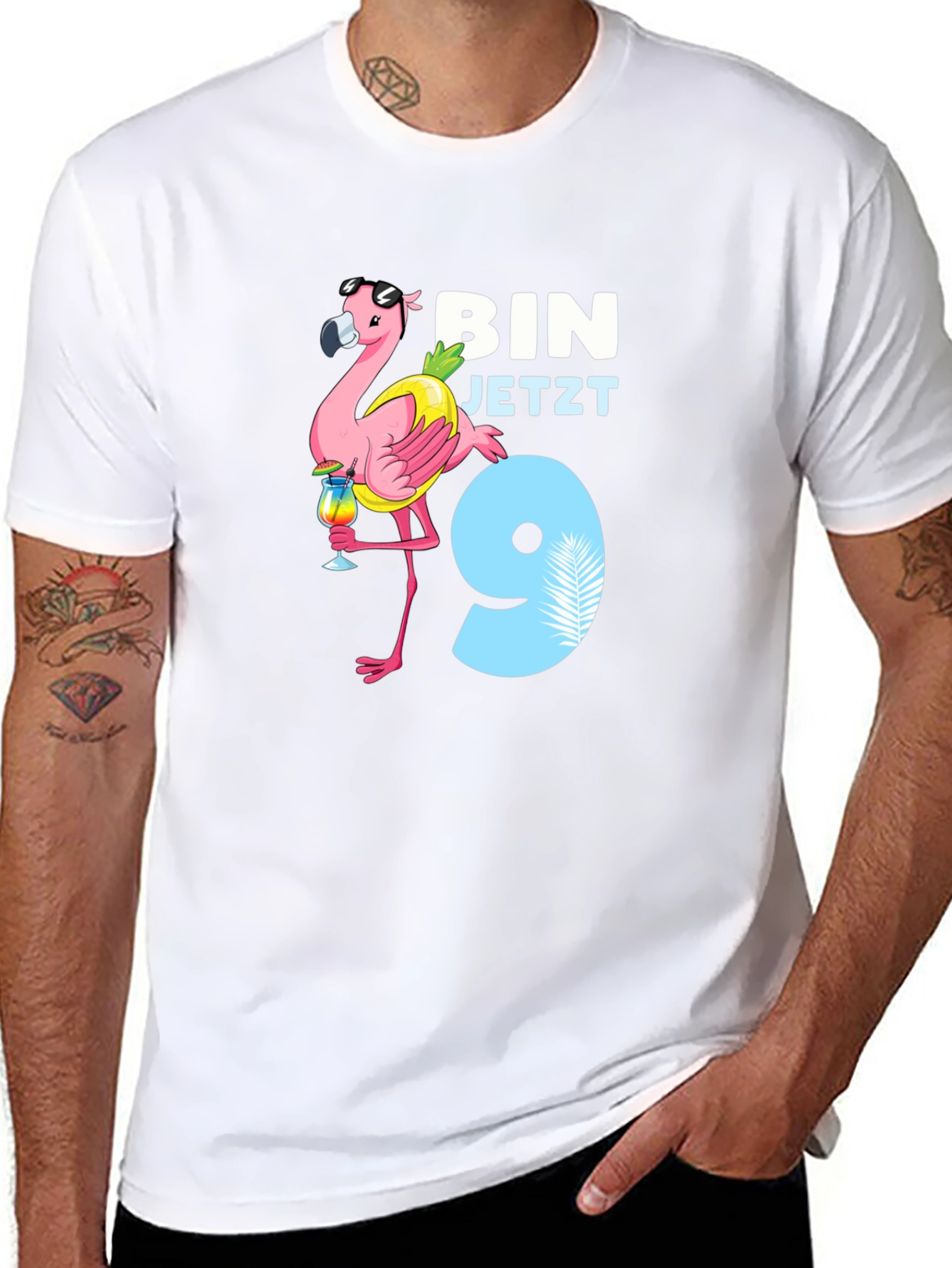 Flamingo Birthday Boy T-Shirt - Im 9!