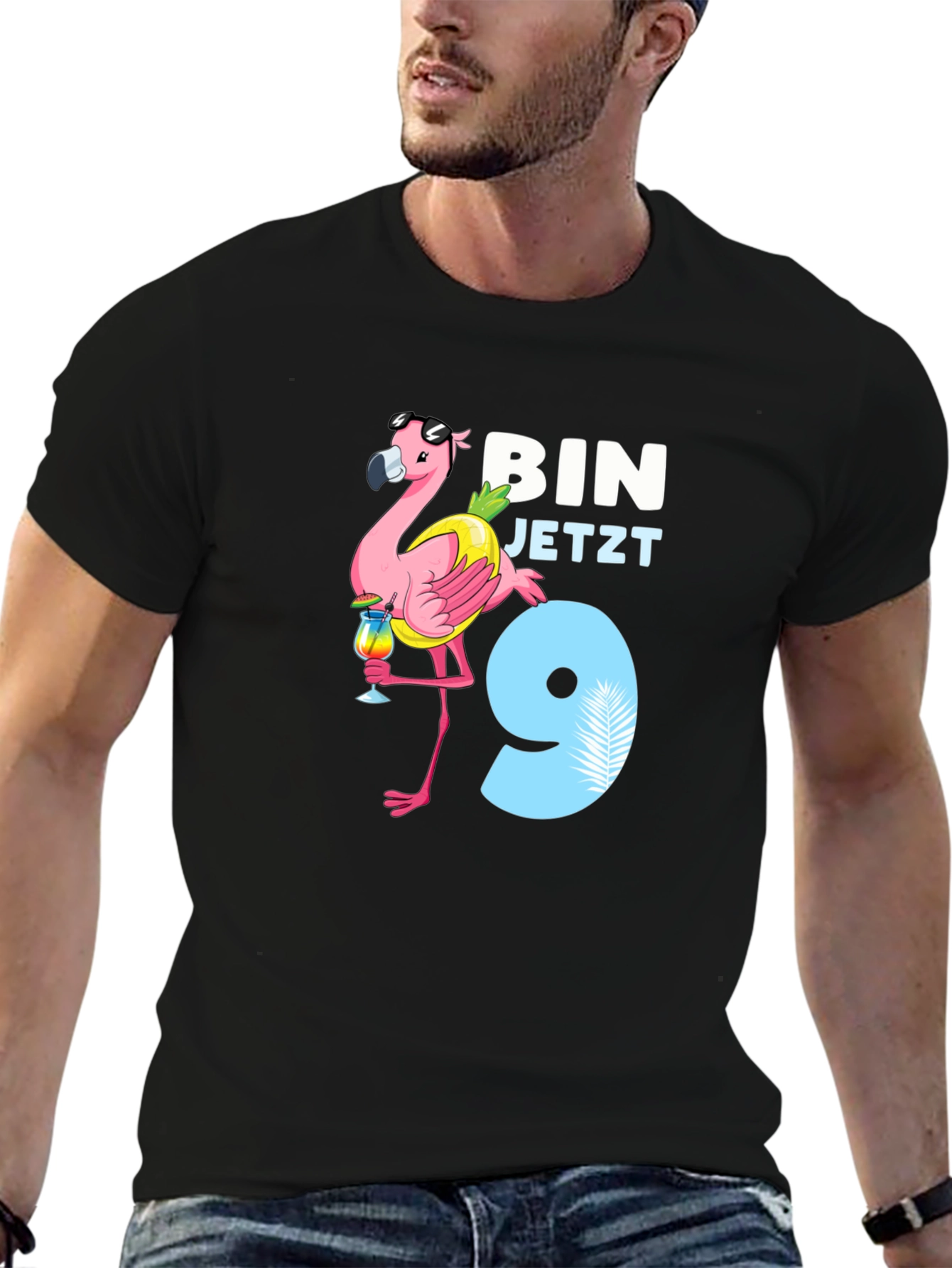 Flamingo Birthday Boy T-Shirt - Im 9!