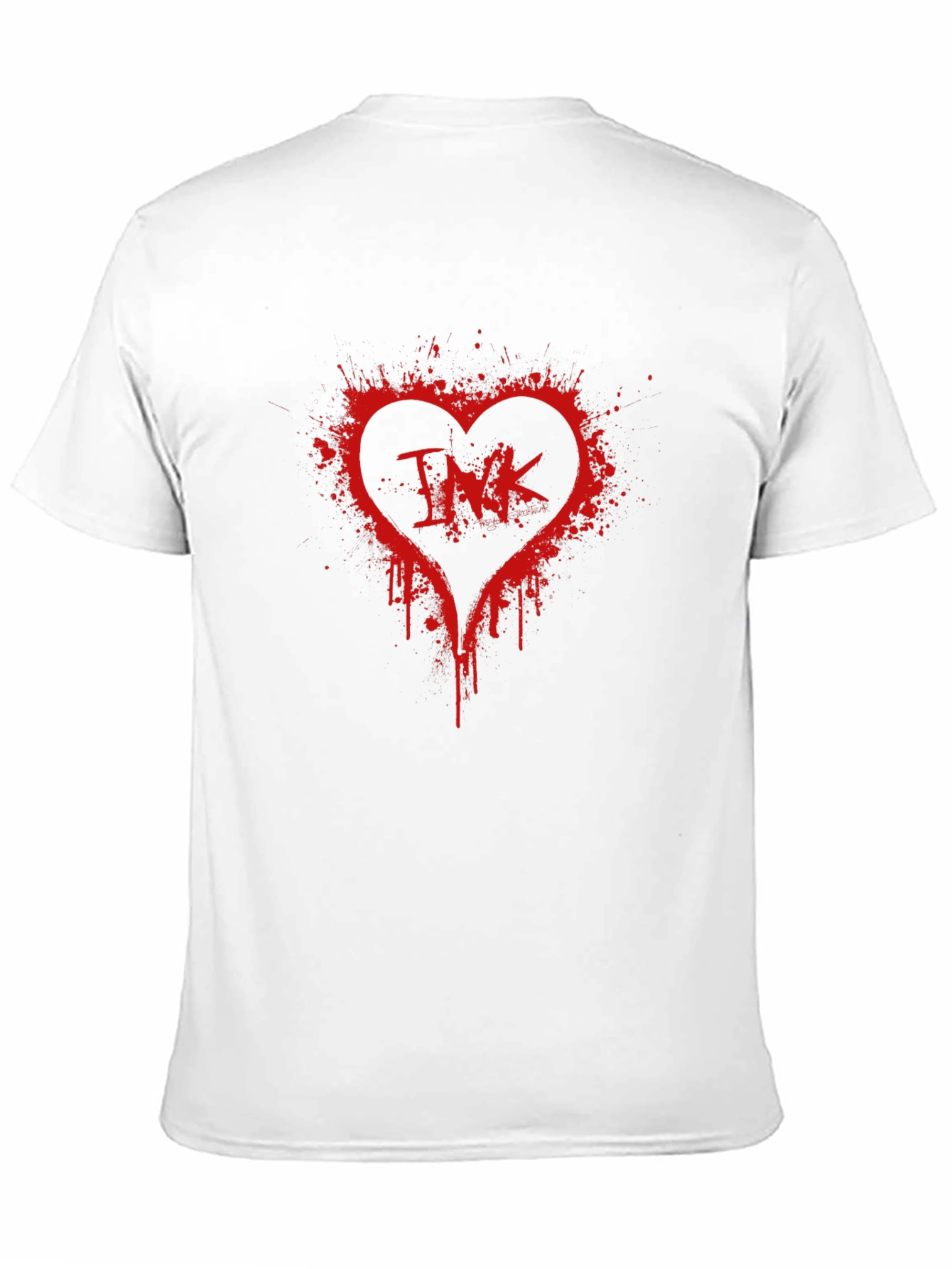INK Splatter Heart T-Shirt - Black