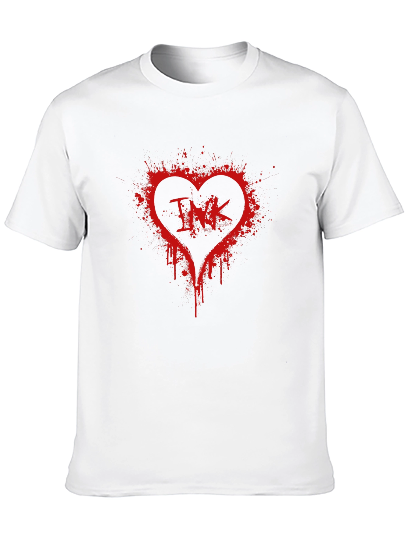 INK Splatter Heart T-Shirt - Black