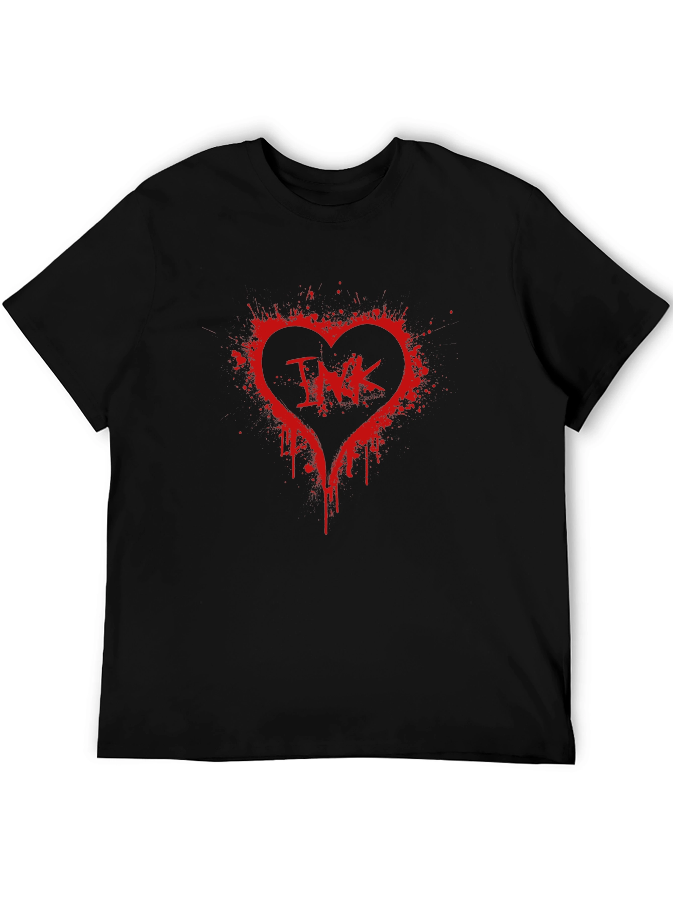INK Splatter Heart T-Shirt - Black