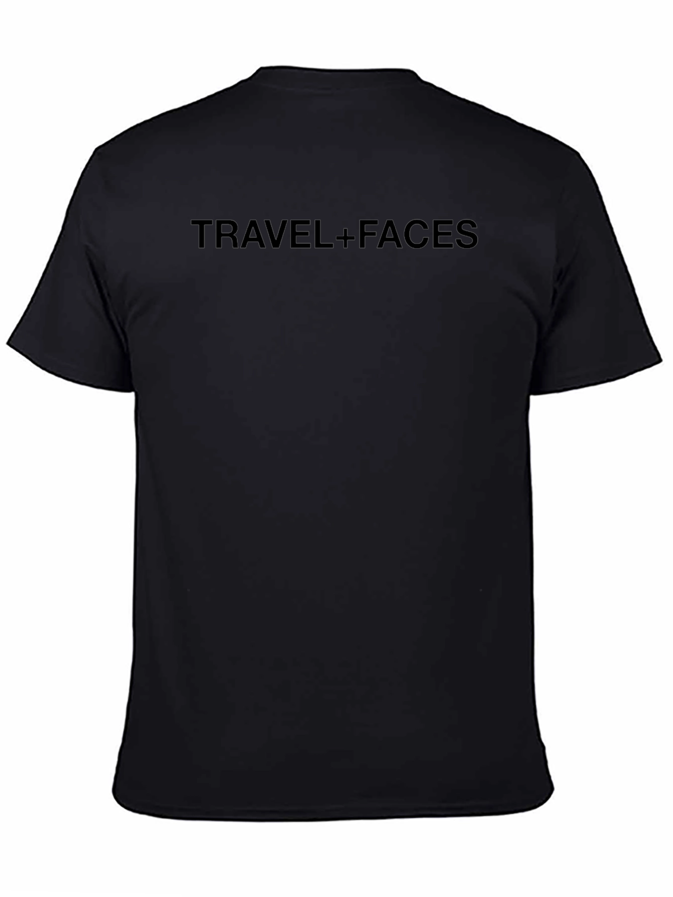 Travel + Faces Black Graphic Tee