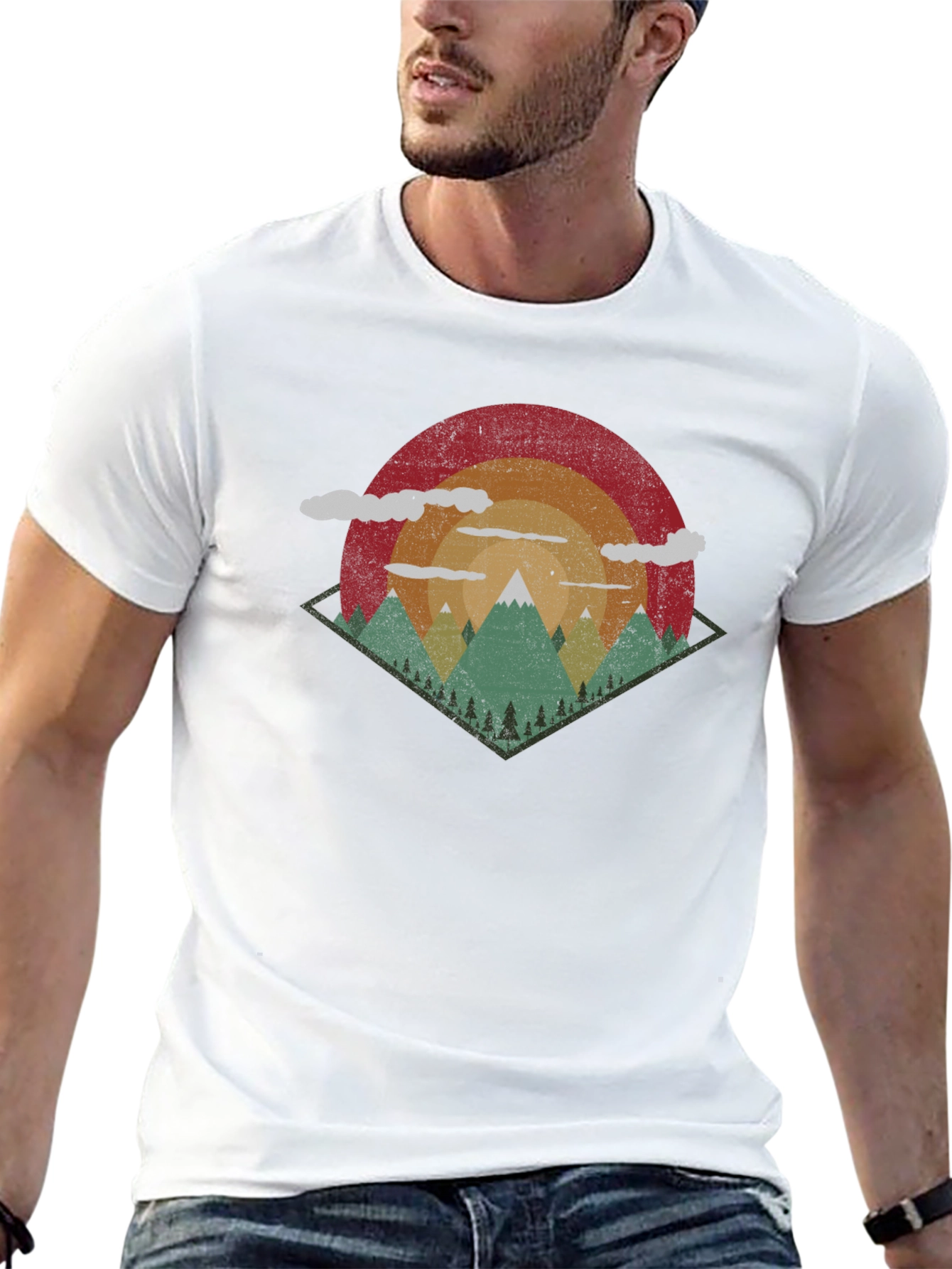 Retro Mountain T-Shirt - Adventure Awaits